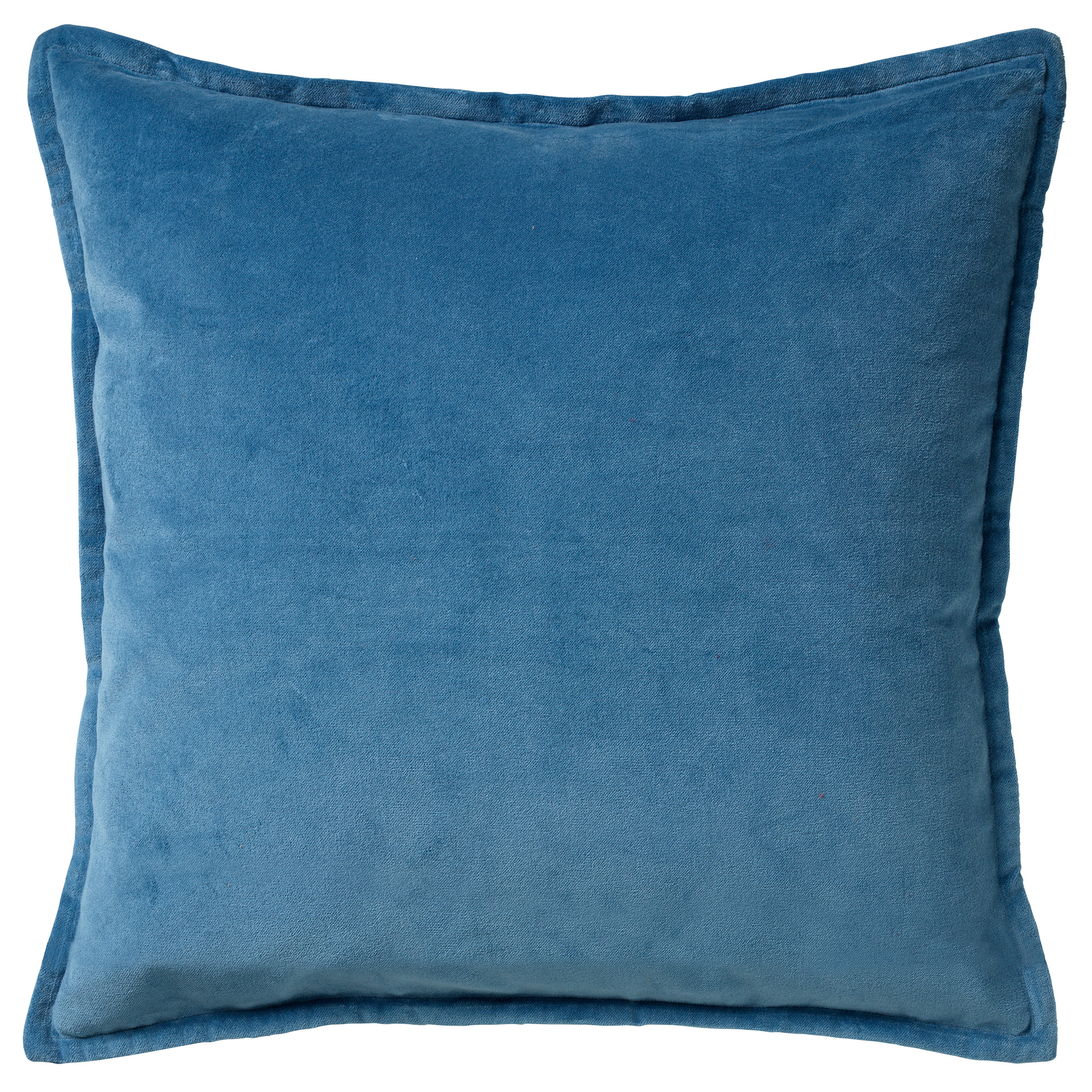 CAITH - Sierkussen 50x50 cm - 100% katoen - velvet - lekker zacht - Provincial Blue - lichtblauw