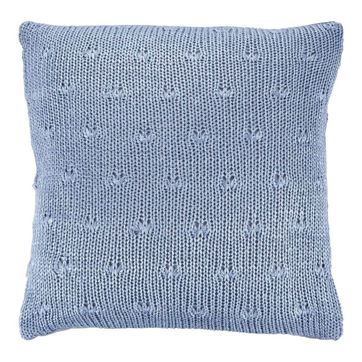 ERICA - Sierkussen gebreid 45x45 cm - blauw - denim - pasteltint 