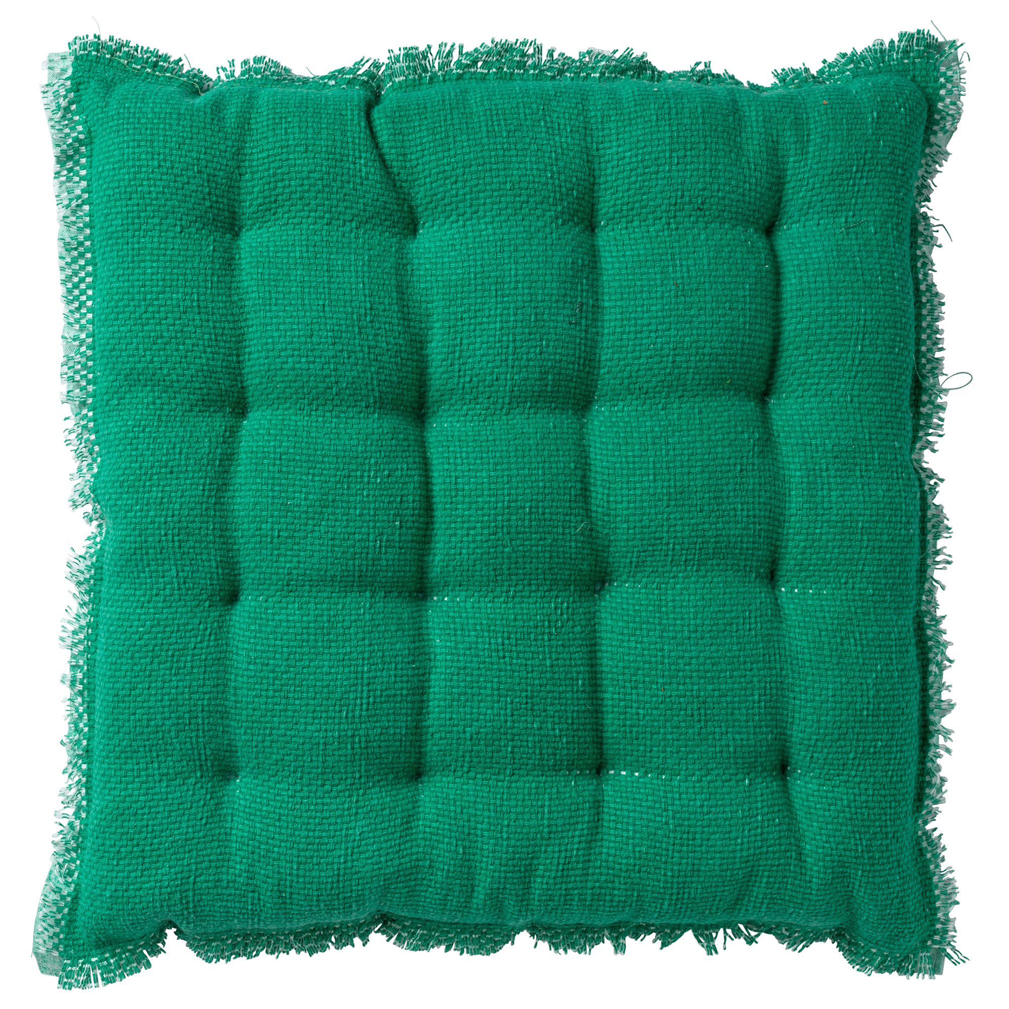 BURTO - Stoelkussen van gewassen katoen Emerald 40x40 cm - groen