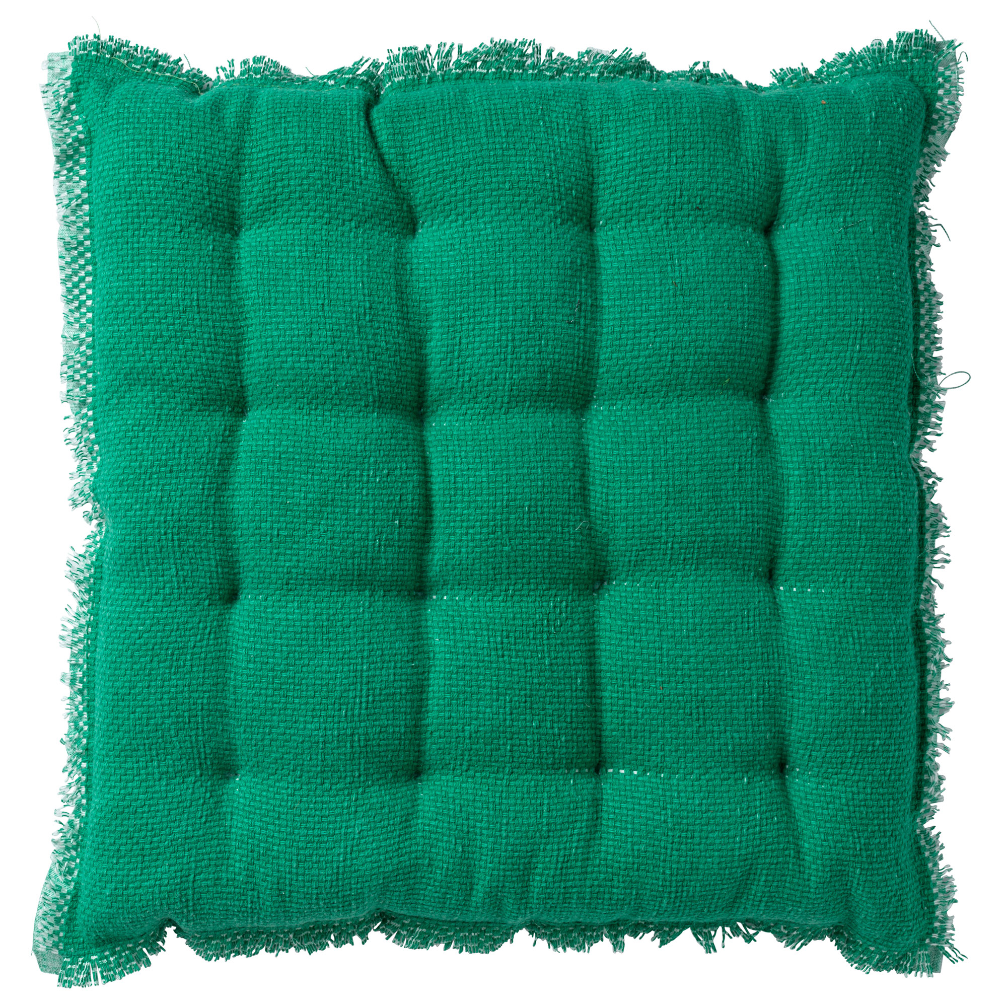 kubiek shuttle rek BURTO - Stoelkussen van gewassen katoen Emerald 40x40 cm - groen |  Stoelkussen | DDL02311000016