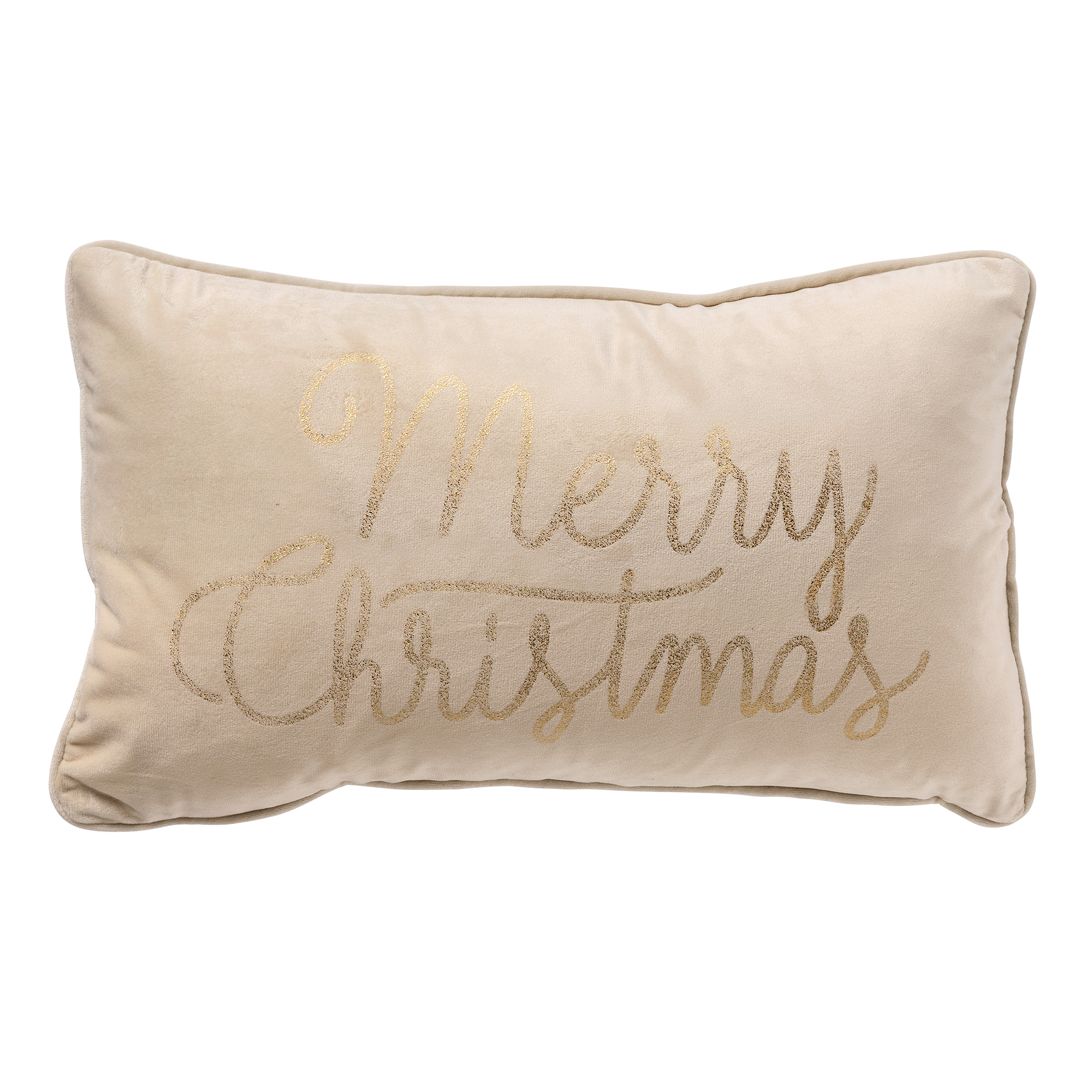 MERRY CHRISTMAS - Kussenhoes 30x50 cm - Wit - Kerst decoratie - velvet