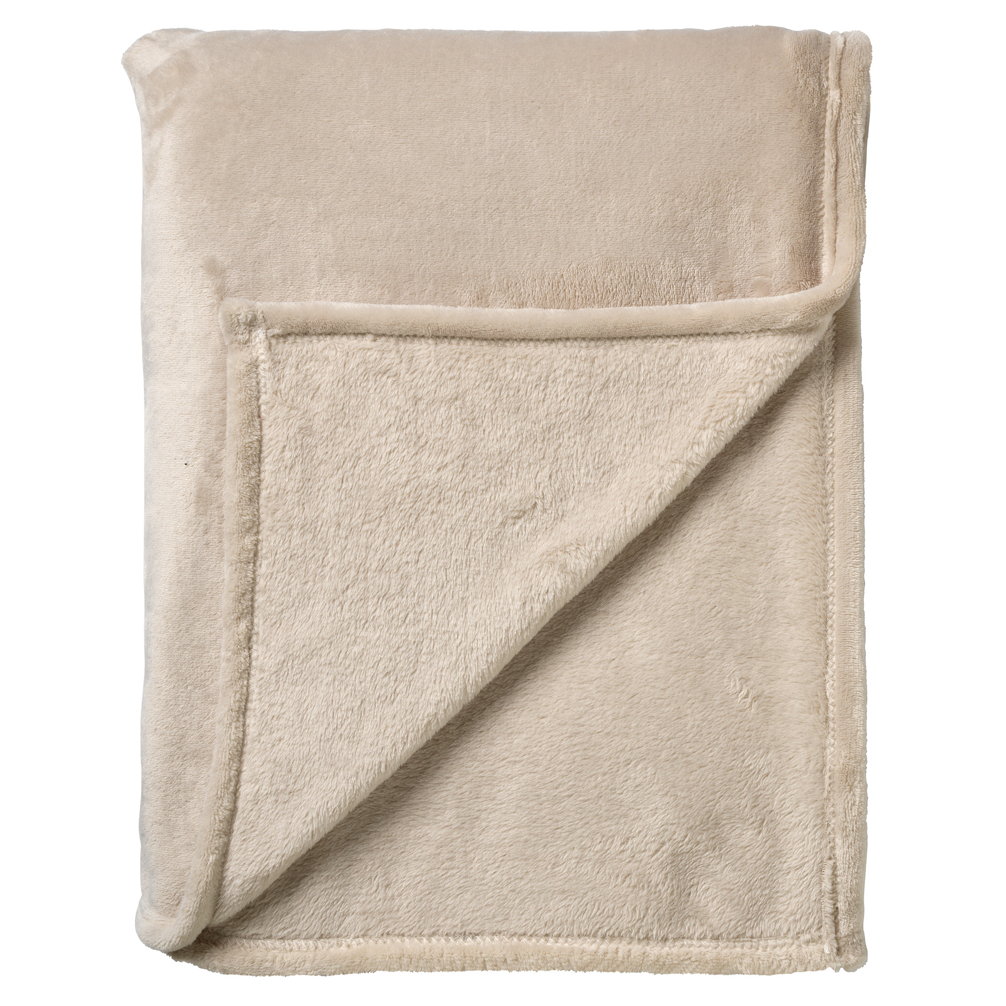 MARLEY - Plaid 150x200 cm - zachte fleece deken - extra dik - Pumice Stone - beige