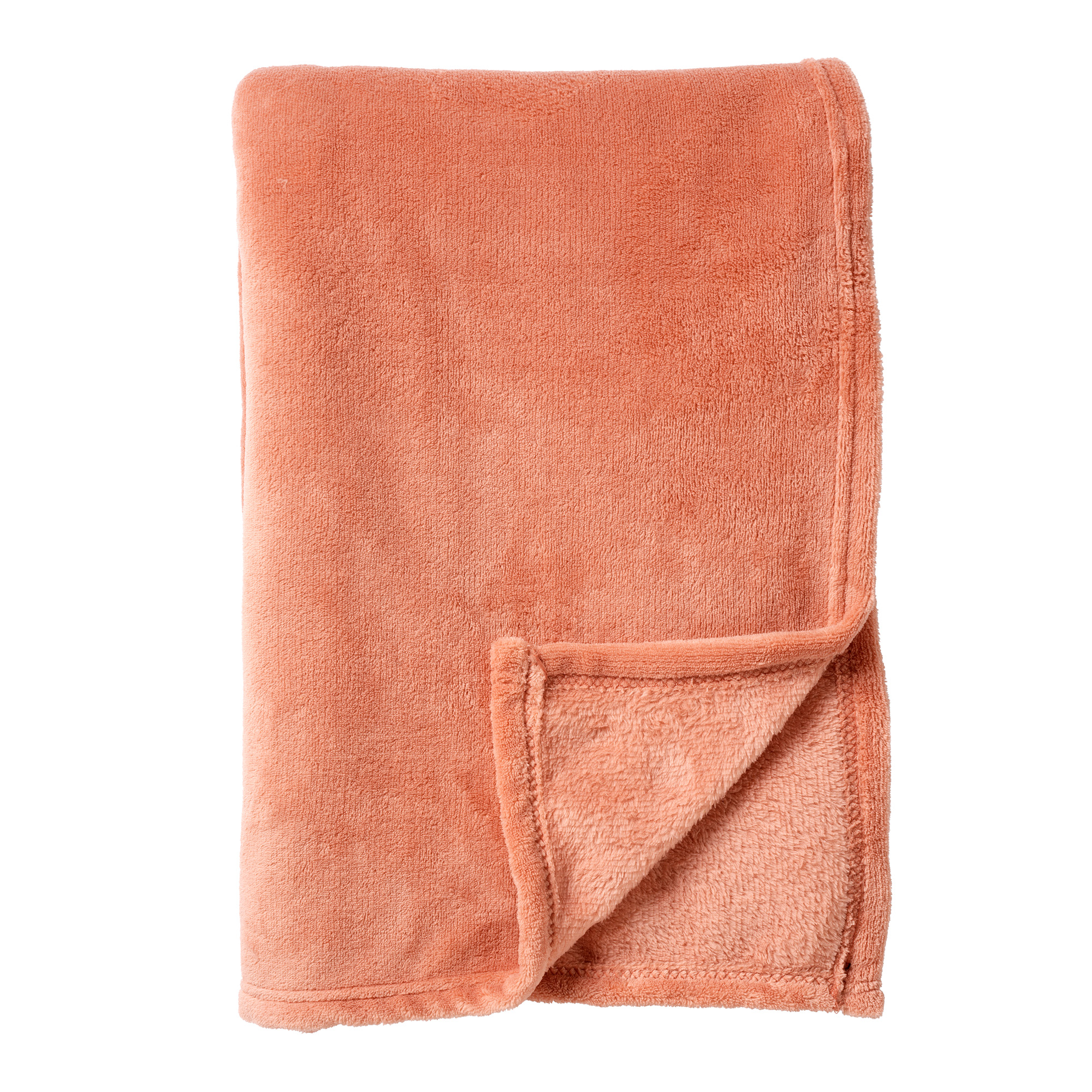 OWEN - Plaid 130x160 cm - coral fleece deken - heerlijk zacht - Muted Clay - roze