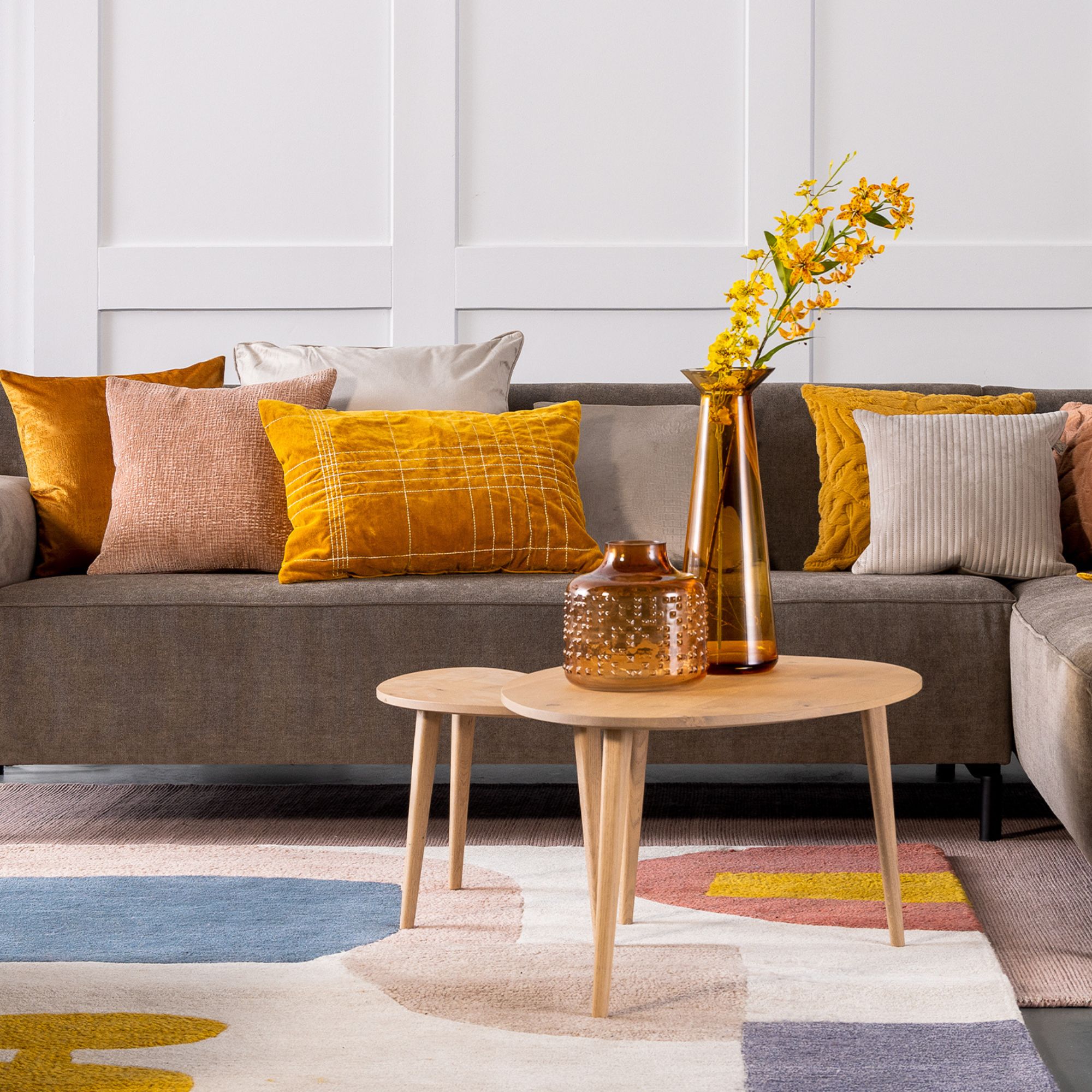 SELAH - kussenhoes 40x60 cm - velvet - 100% katoen - Chai Tea - geel