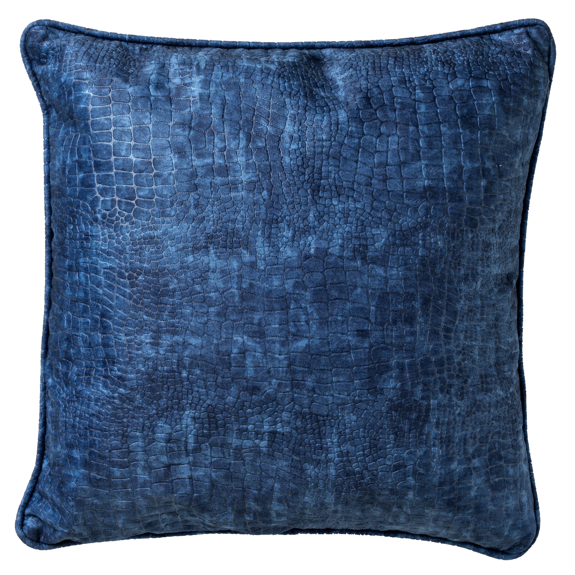 SAMMY - Sierkussen 45x45 cm - slangenprint - Insignia Blue - donkerblauw