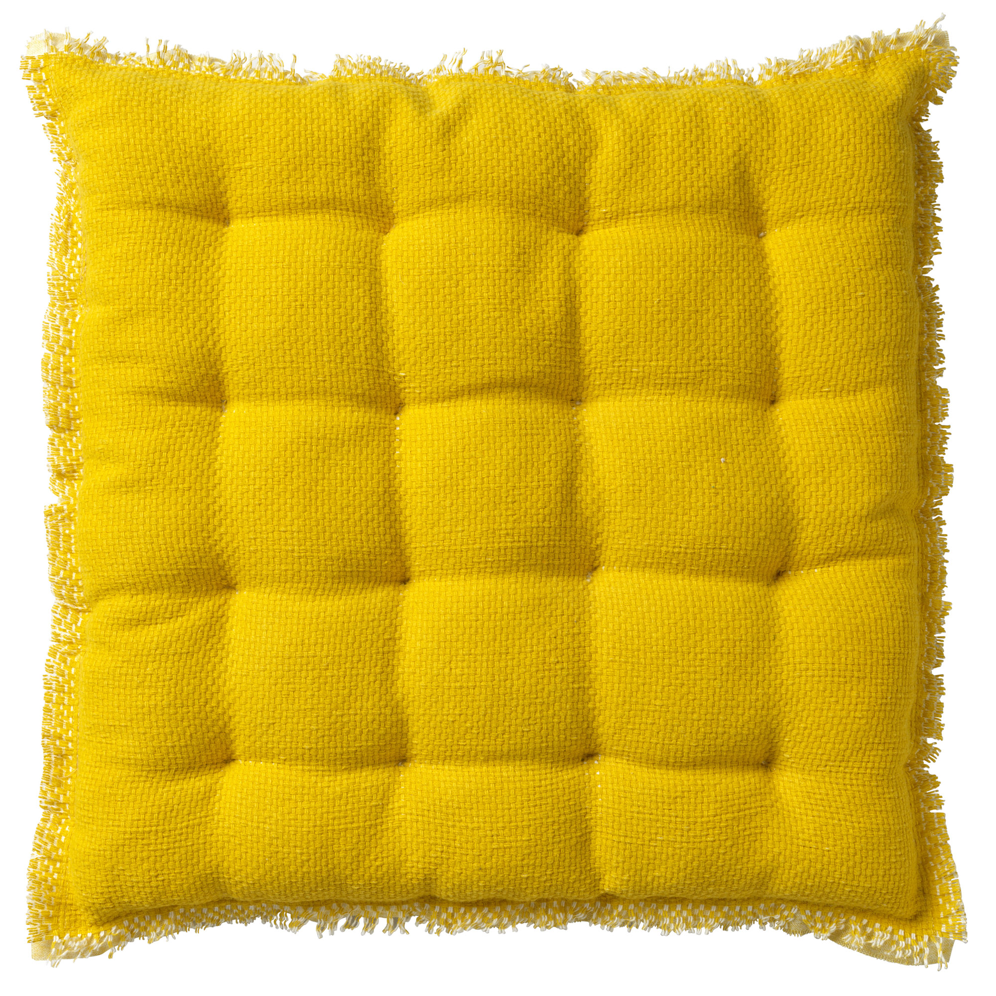 BURTO - Stoelkussen van gewassen katoen Lemon 40x40 cm - geel
