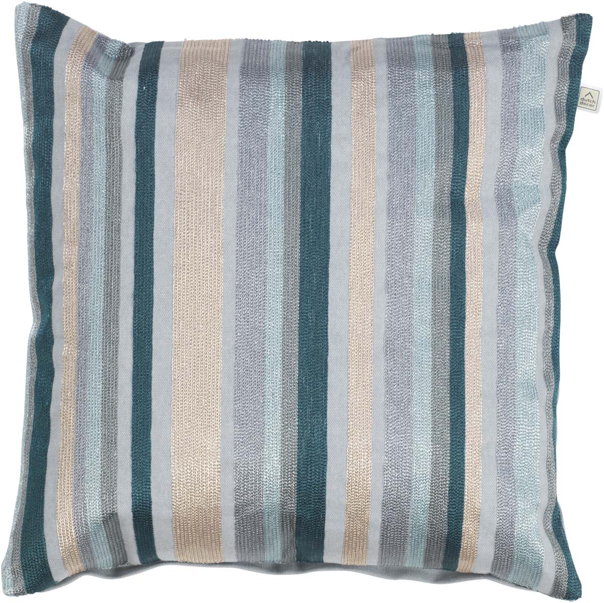 ERIK - Sierkussen 45x45 cm - mist - lichtgrijs - beige - blauw - streepjes