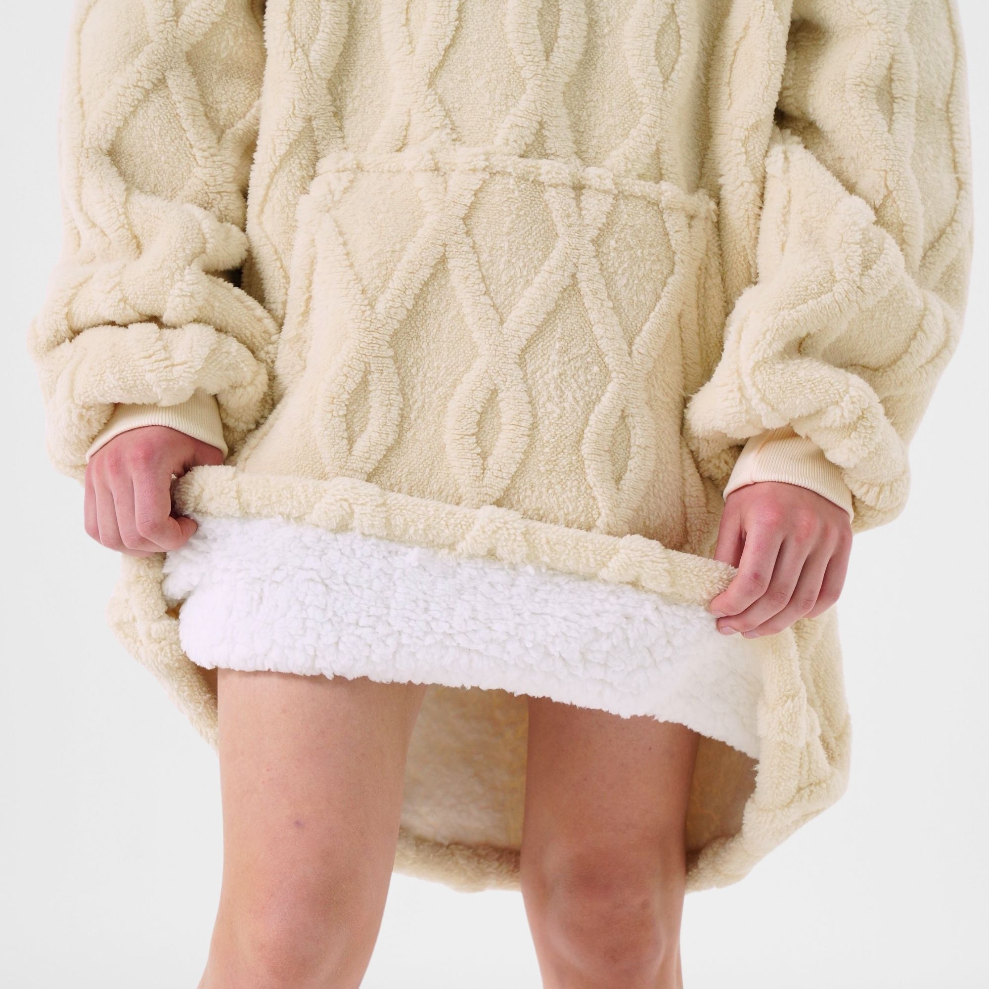 ROSETTA - hoodie 60x90 cm - hoodie deken - tieners - Bone White - wit