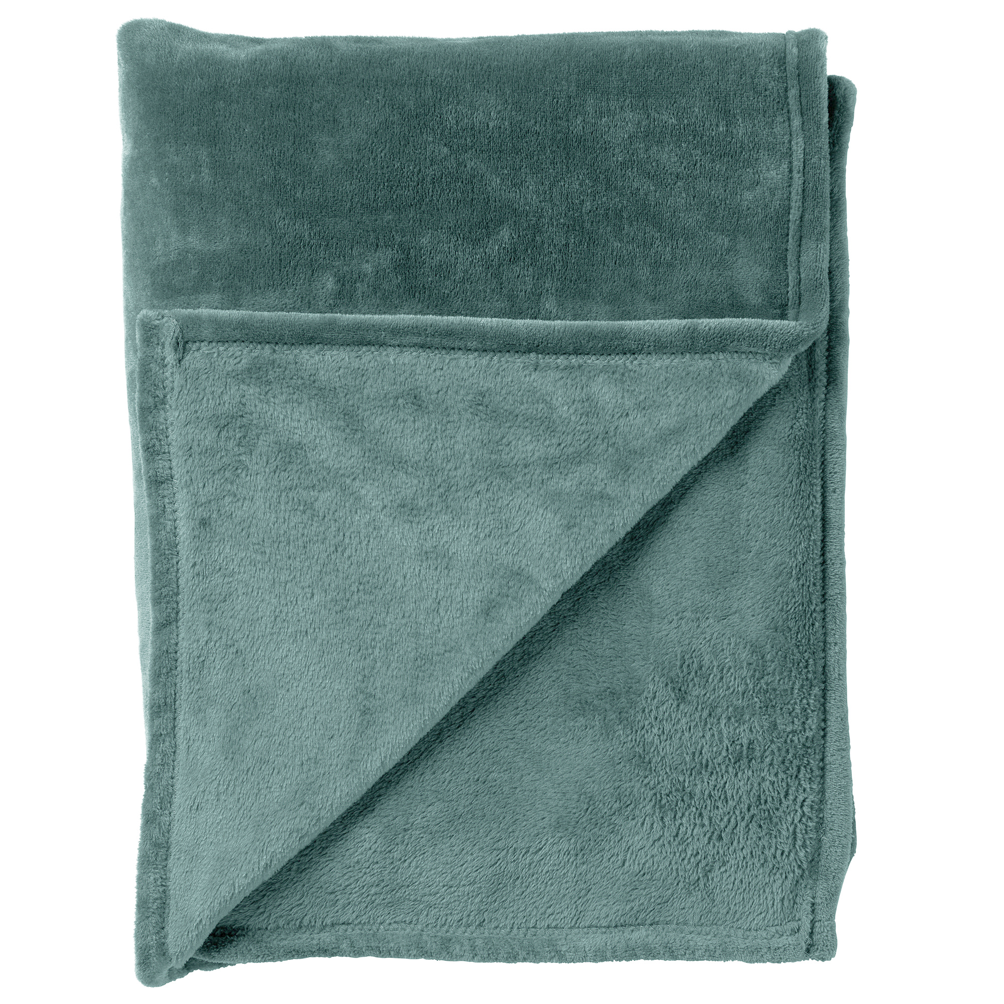 CHARLIE - Plaid 200x220 cm - extra grote fleece deken - effen kleur - Sagebrush Green - groen