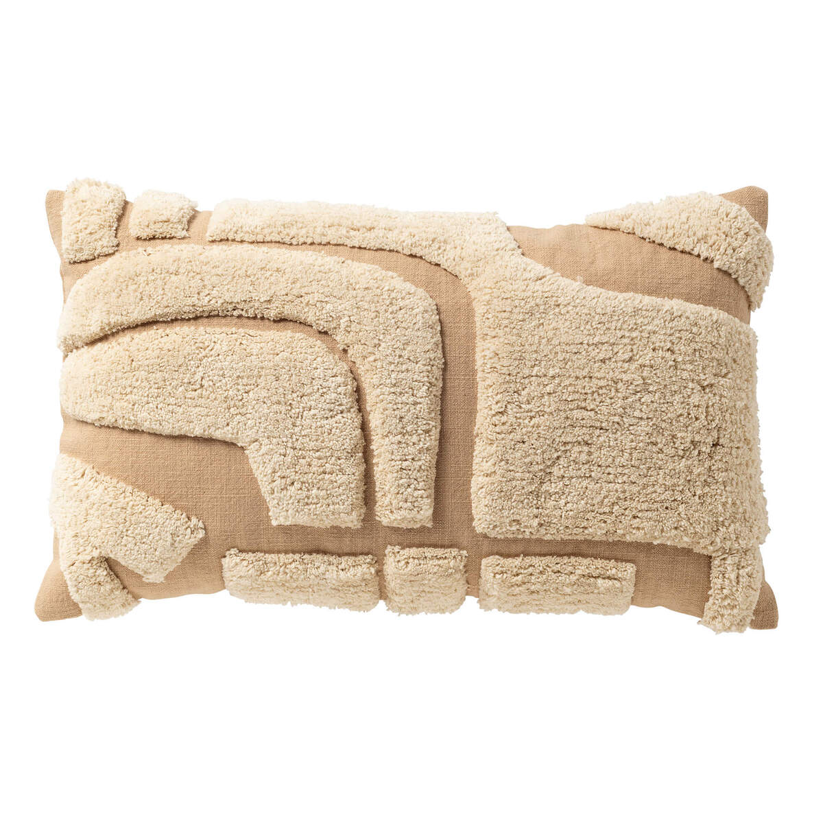 MILAS - sierkussen 30x50 cm - organisch patroon - Semolina - beige 