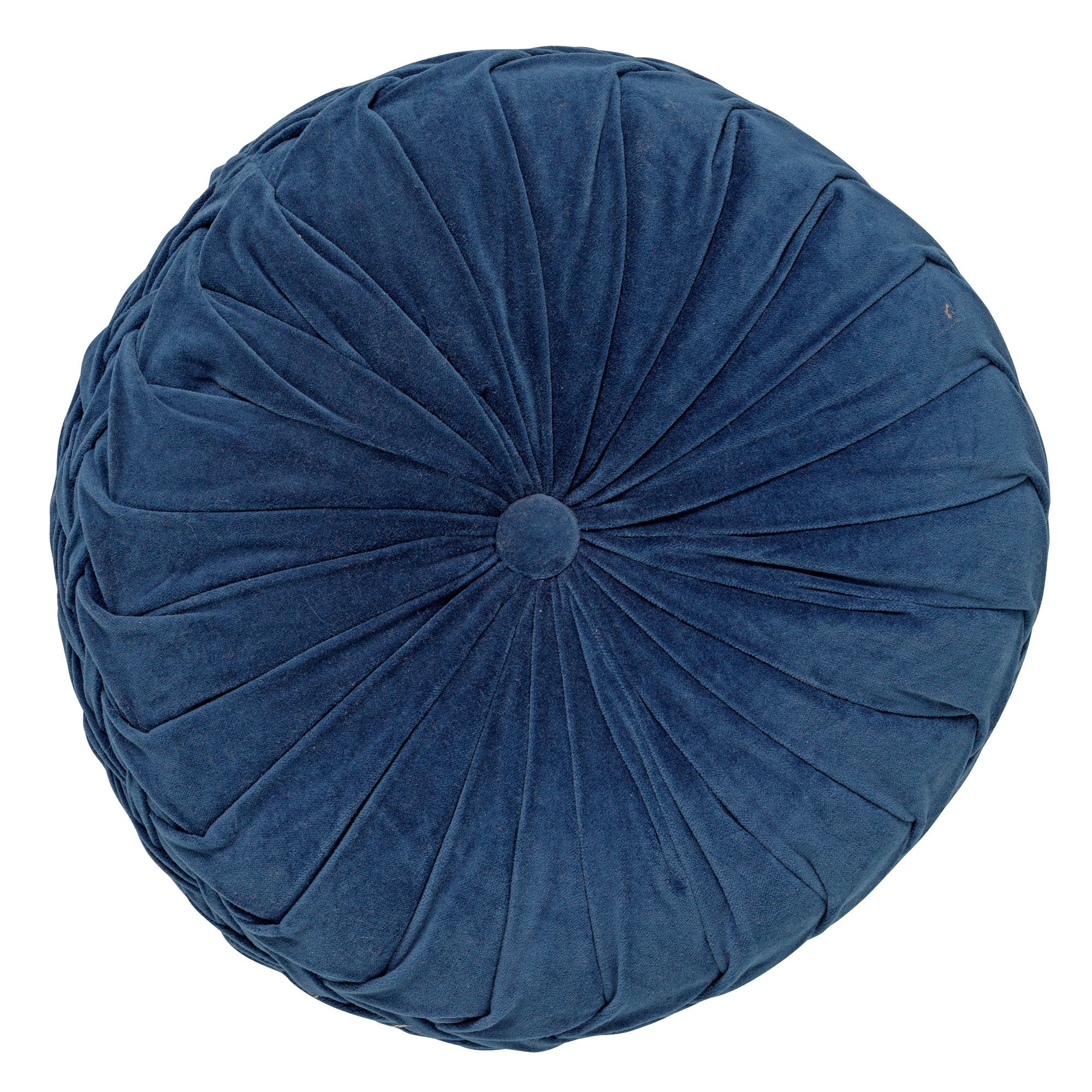 KAJA - Sierkussen rond velvet Ø40 cm - Insignia Blue - donkerblauw