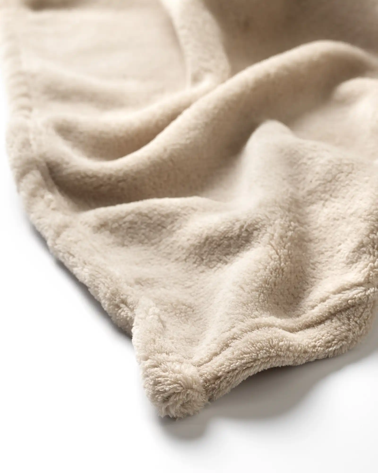 OWEN - Plaid 130x160 cm - coral fleece deken - heerlijk zacht - Pumice Stone - beige 