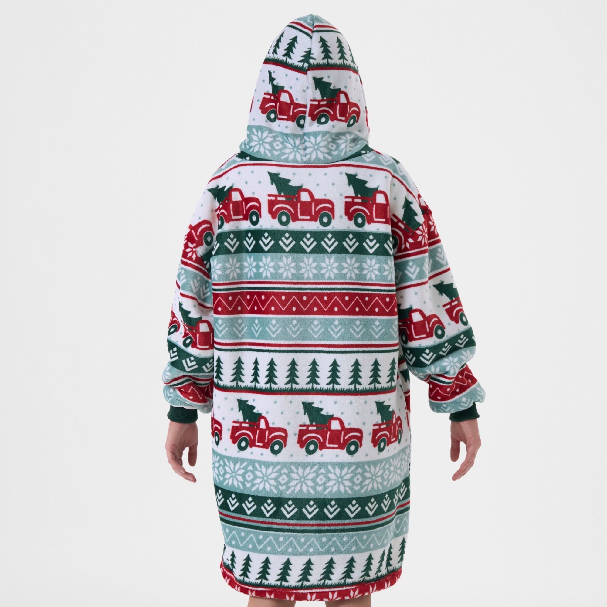 DRIVING HOME  hoodie 60x90 cm - tieners - hoodie deken - kerst - multicolour 