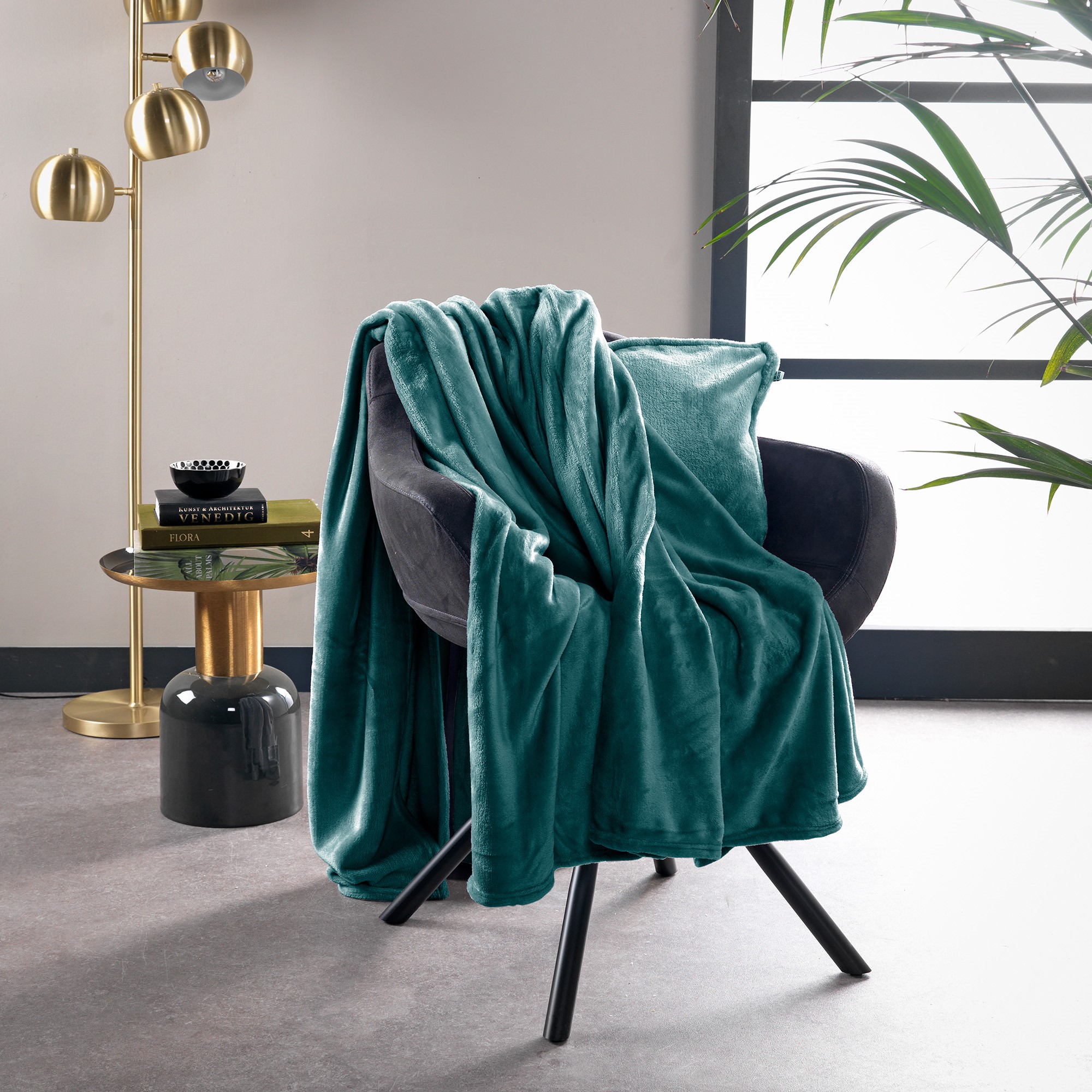 BILLY - Plaid flannel fleece 150x200 cm - Sagebrush Green - groen - superzacht