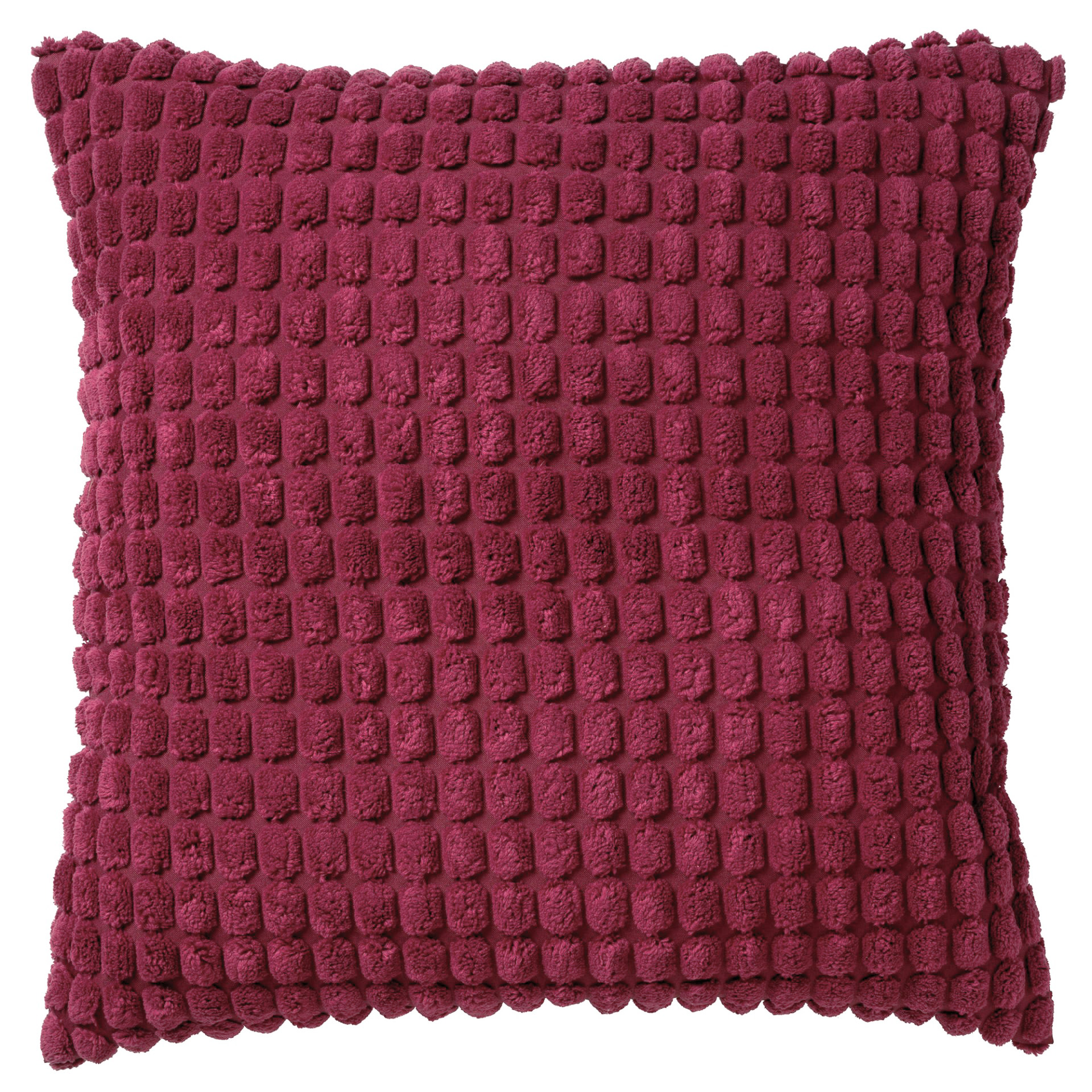 ROME - Sierkussen 45x45 cm - 100% polyester - effen kleur - Red Plum - donkerroze