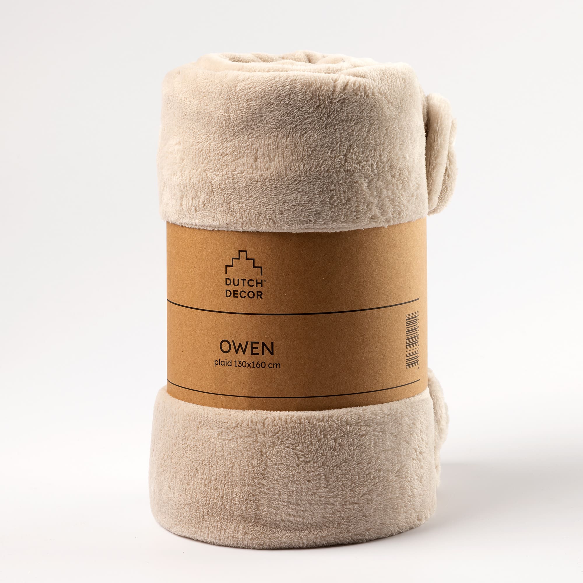 OWEN - Plaid 130x160 cm - coral fleece deken - heerlijk zacht - Pumice Stone - beige 