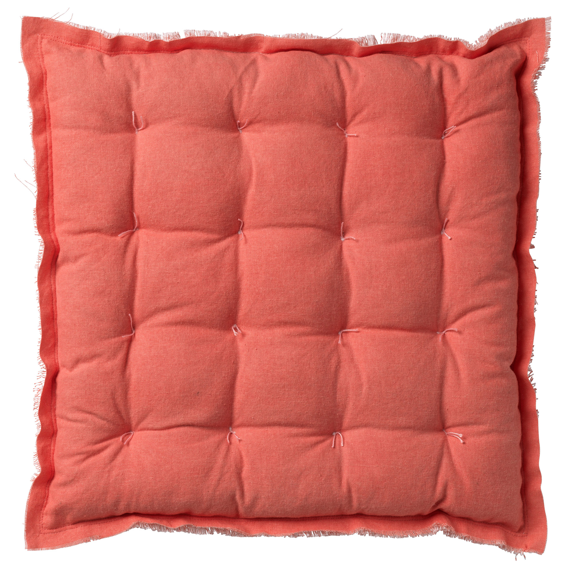 BURTO - Stoelkussen van gewassen katoen Coral 40x40 cm - roze