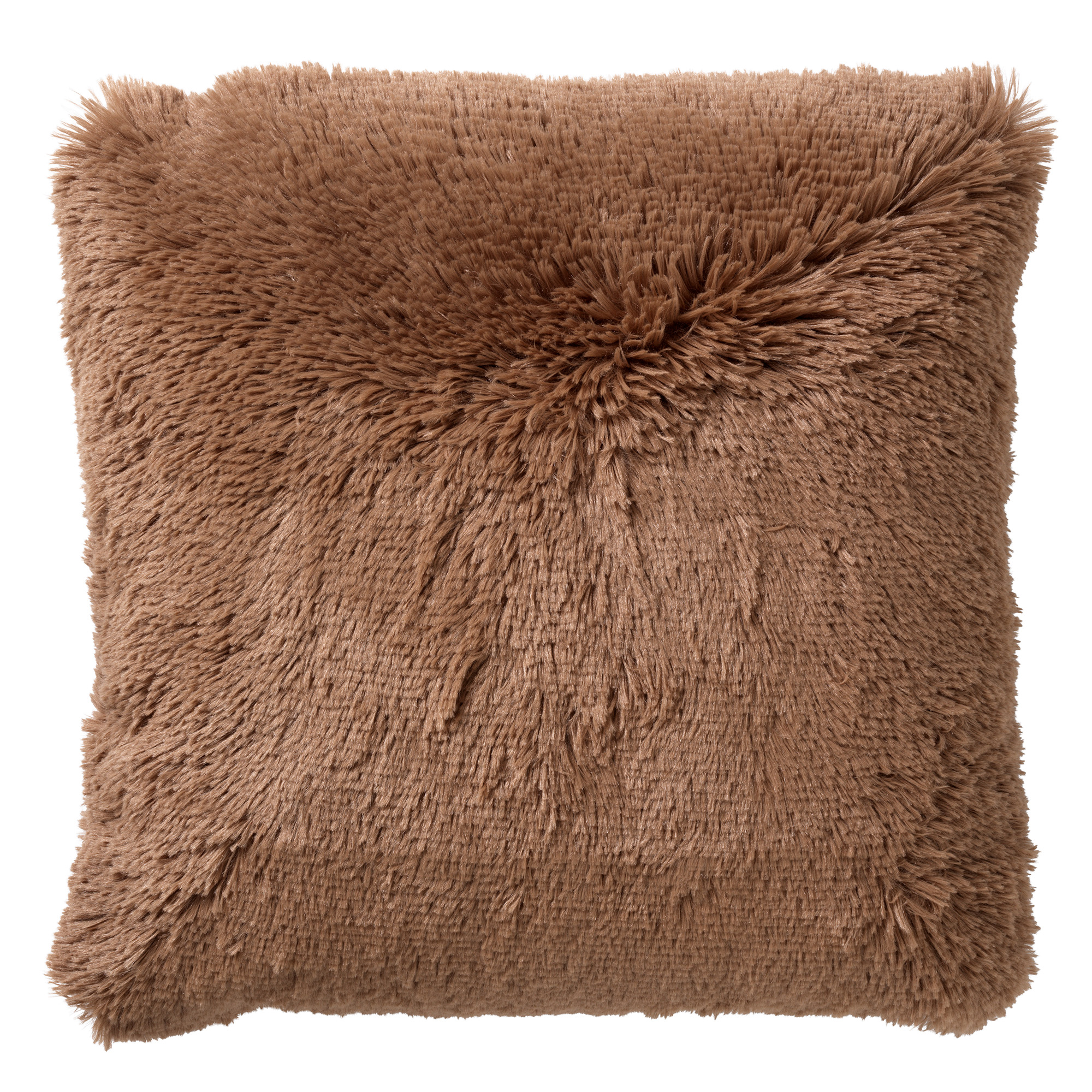 FLUFFY - Sierkussen 60x60 cm - superzacht - XL kussen - Tobacco Brown - bruin