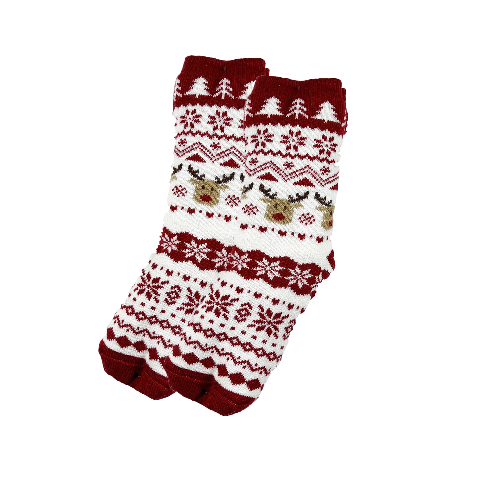 RUDOLF – Huissokken - antislip - met sherpa voering - one size - biking red - rood
