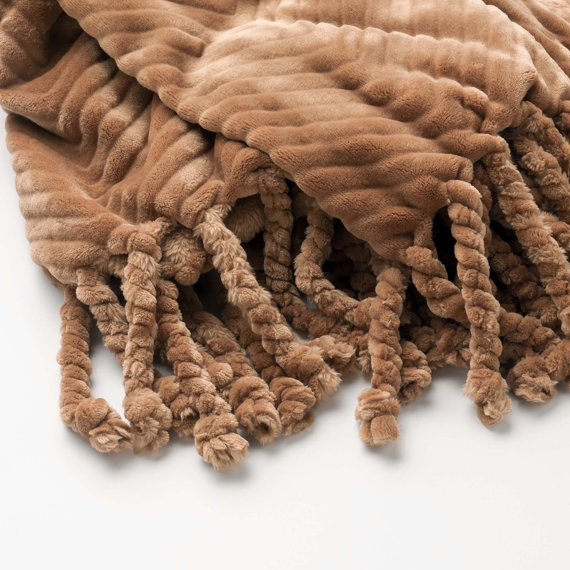 ZIGGY - Plaid van fleece 140x180 cm Tobacco Brown