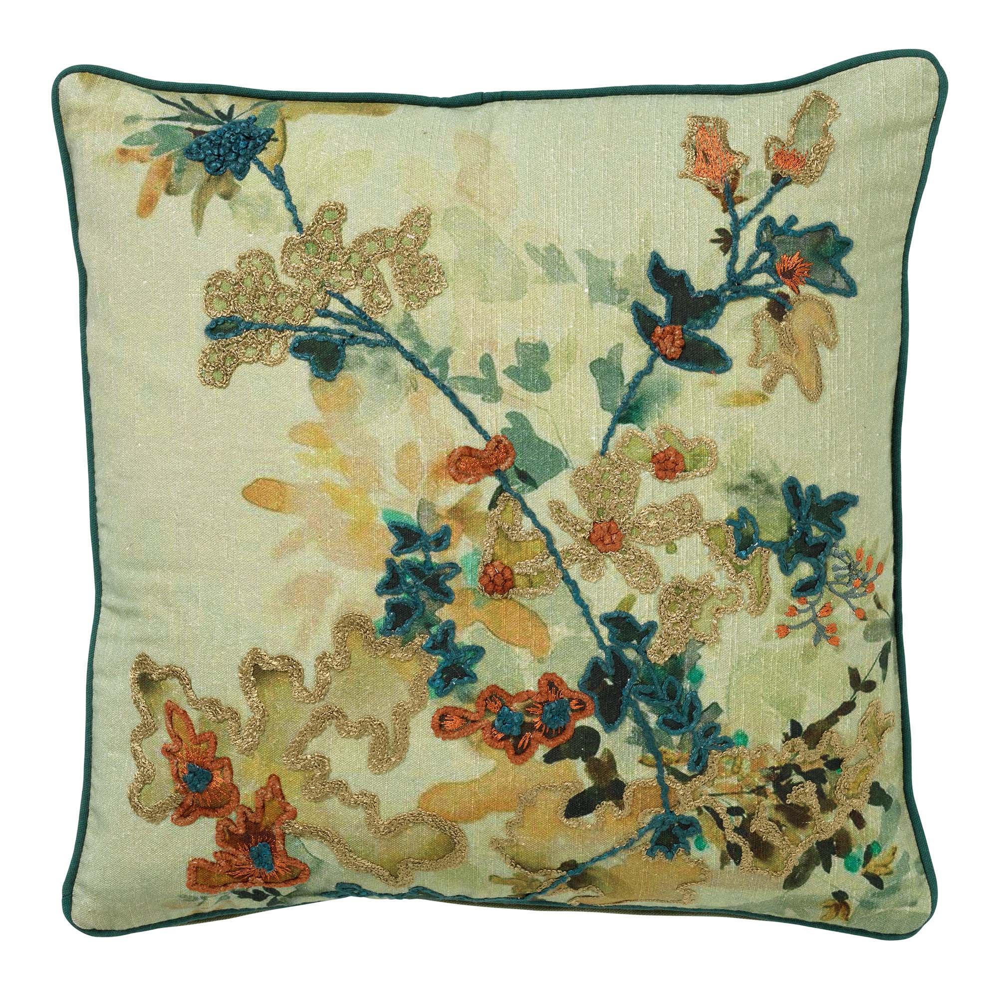 FLORETTE | Sierkussen |  45x45 cm Mountain View | Groen | Hoii |  met GRS verenvulling