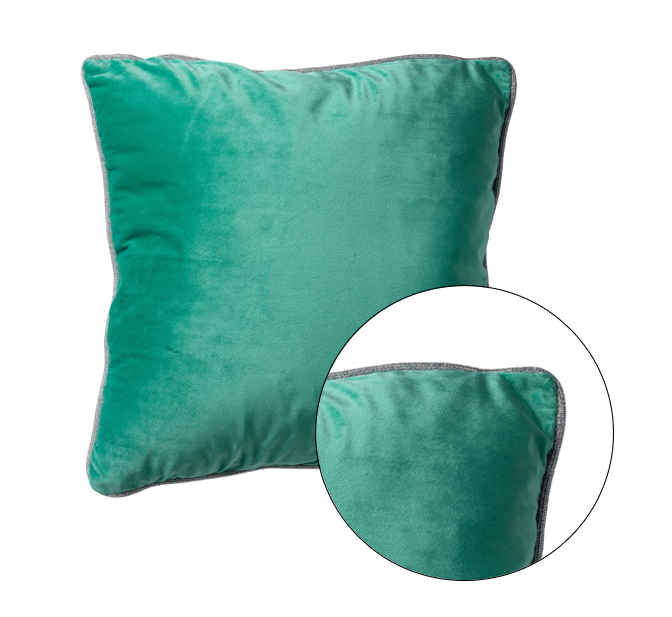 FINN - Sierkussen 45x45 cm - velvet - effen kleur - met glitterbies - Spearmint - groen