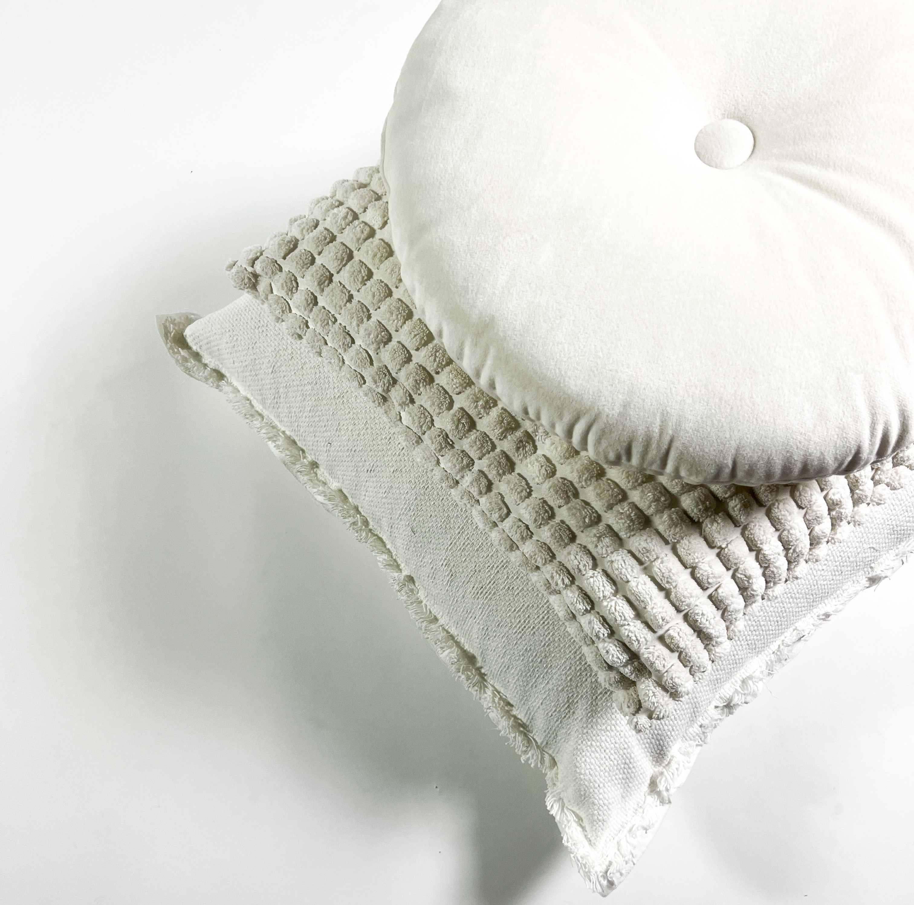 ROME - Kussenhoes 45x45 cm - 100% polyester - effen kleur - Snow White - wit