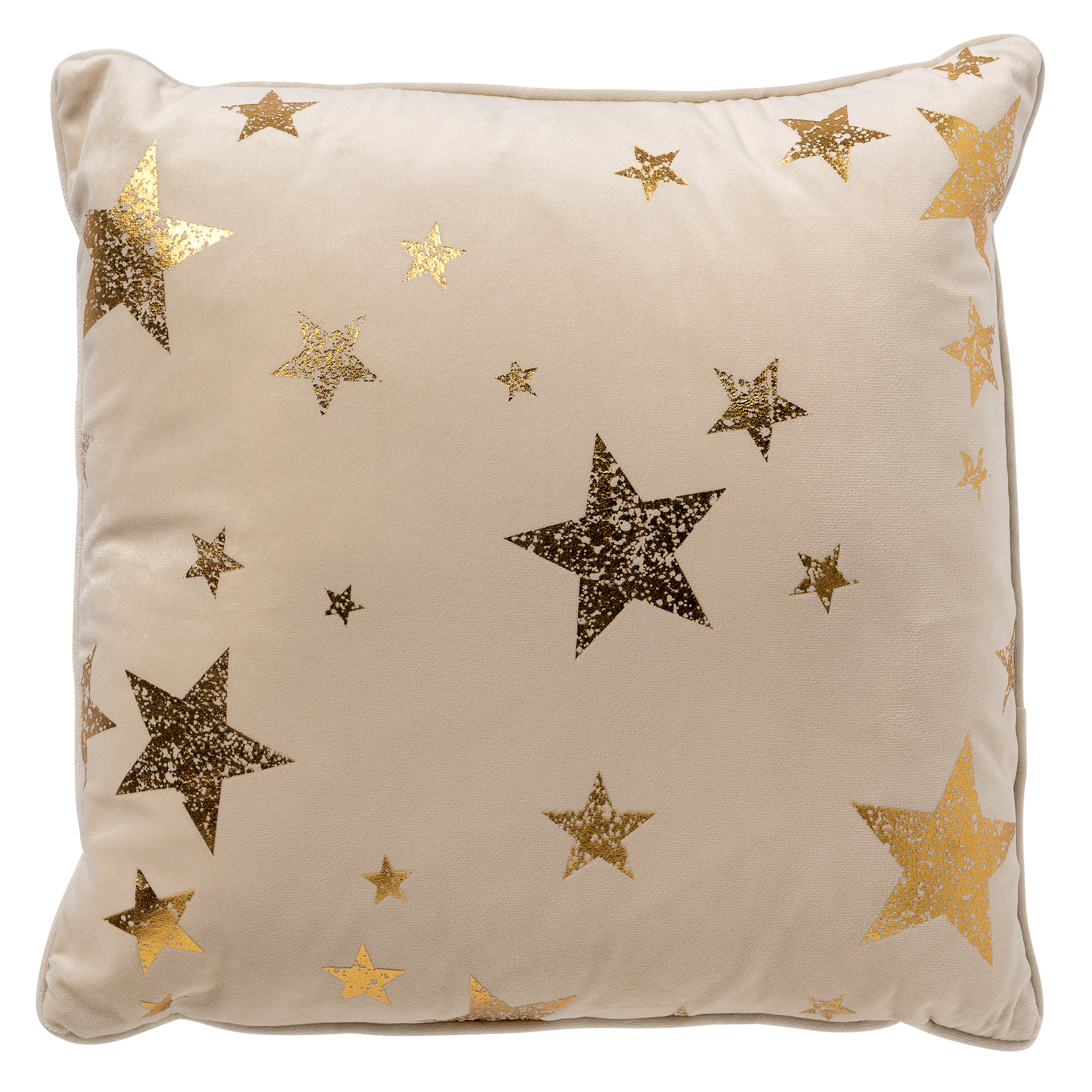 STARS - Kussenhoes 45x45 cm - Wit - Kerst decoratie - velvet