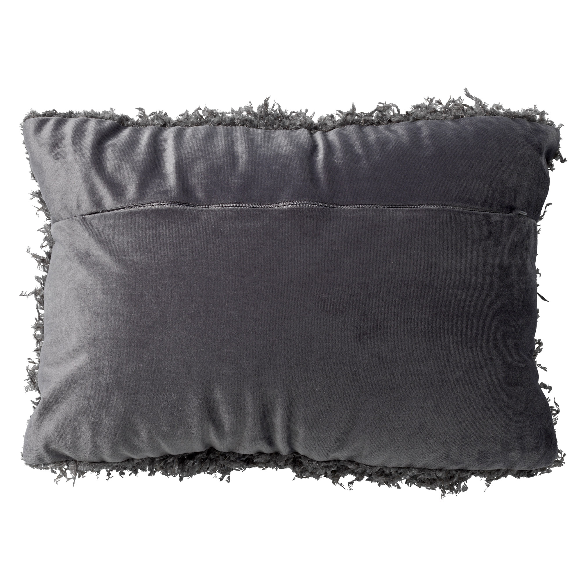 VEERA - Kussenhoes met imitatiebont Charcoal Gray 30x50 cm - grijs