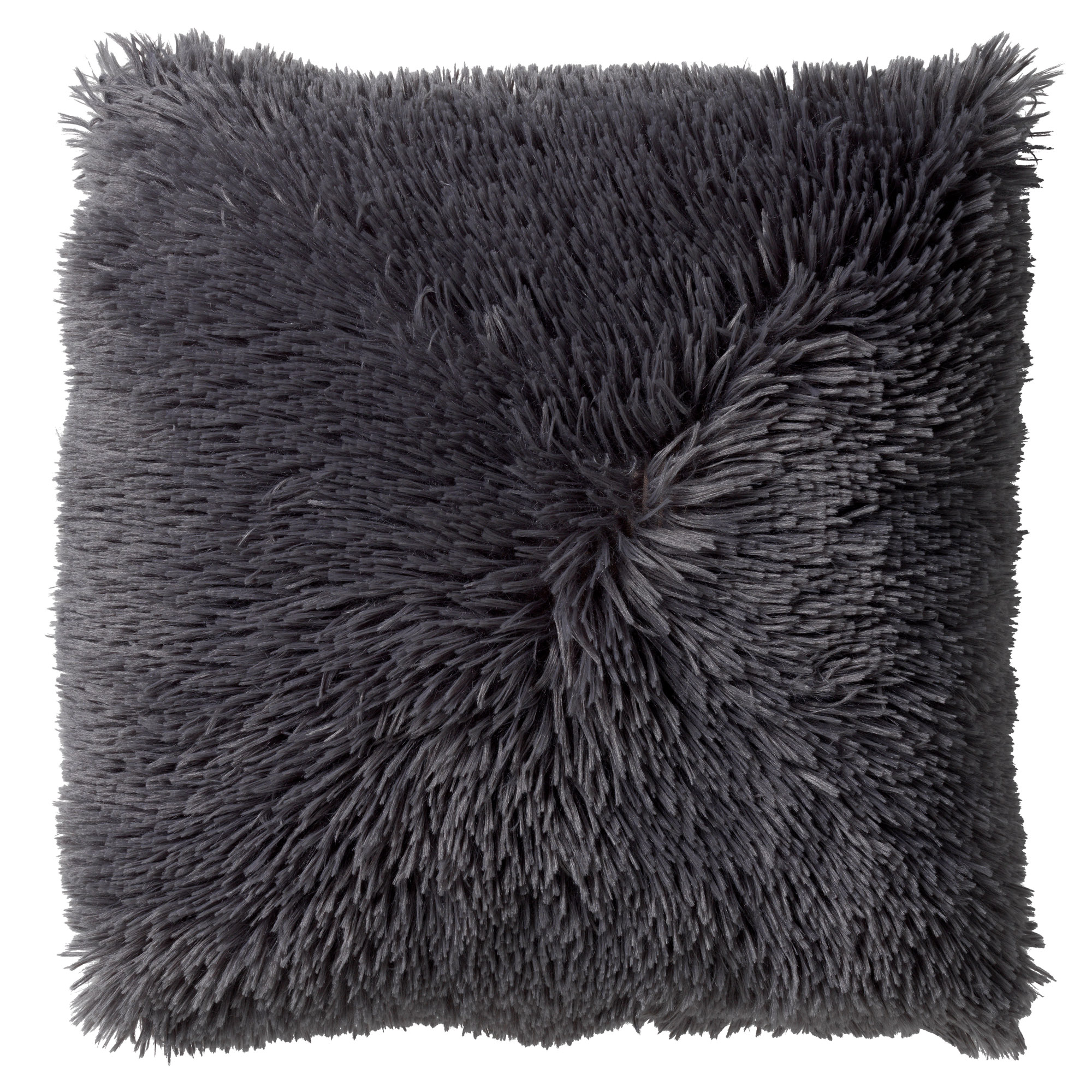 FLUFFY - Kussenhoes unikleur 60x60 cm - Charcoal Gray - antraciet