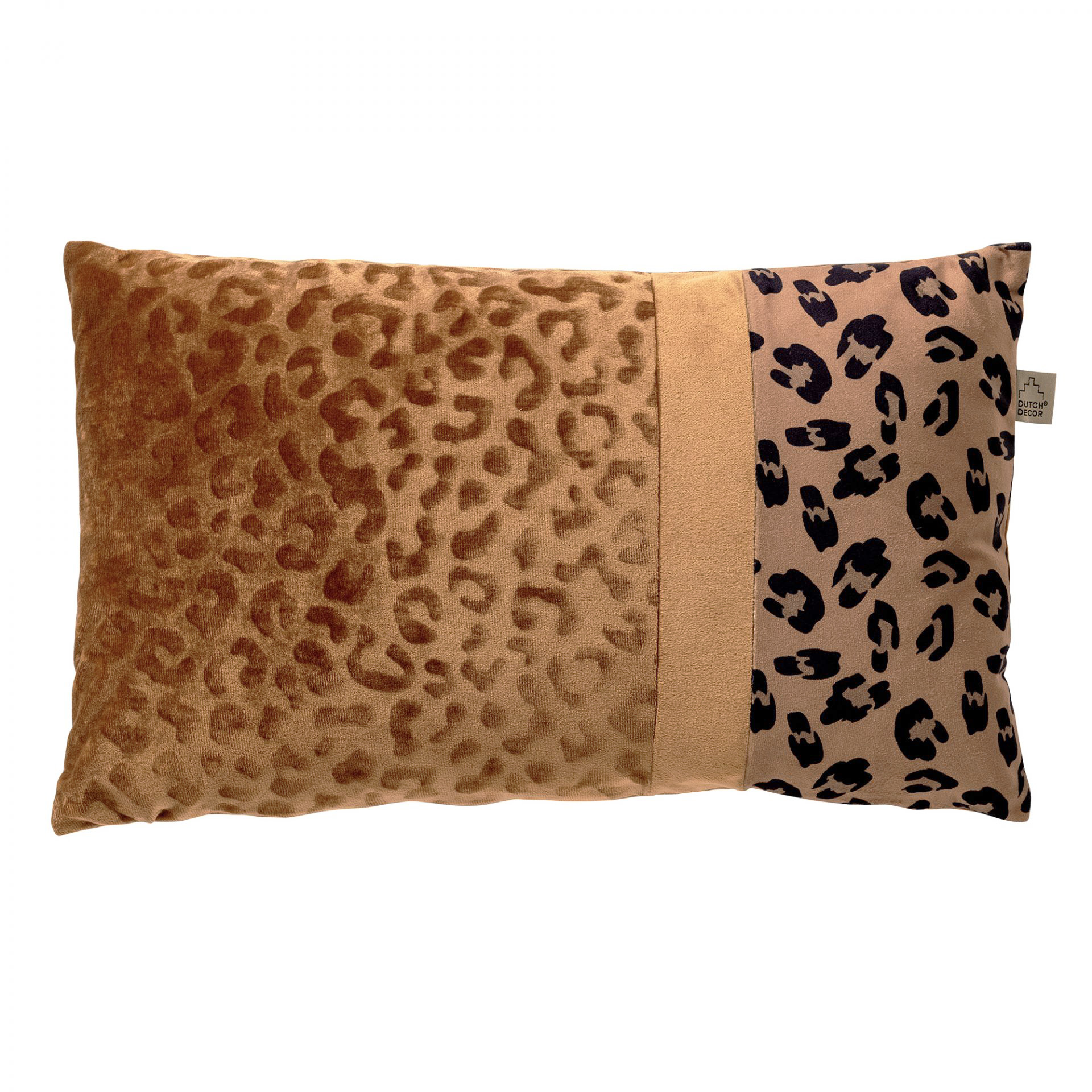 BAILEY - Sierkussen velvet 30x50 cm Tobacco Brown - bruin - panterprint