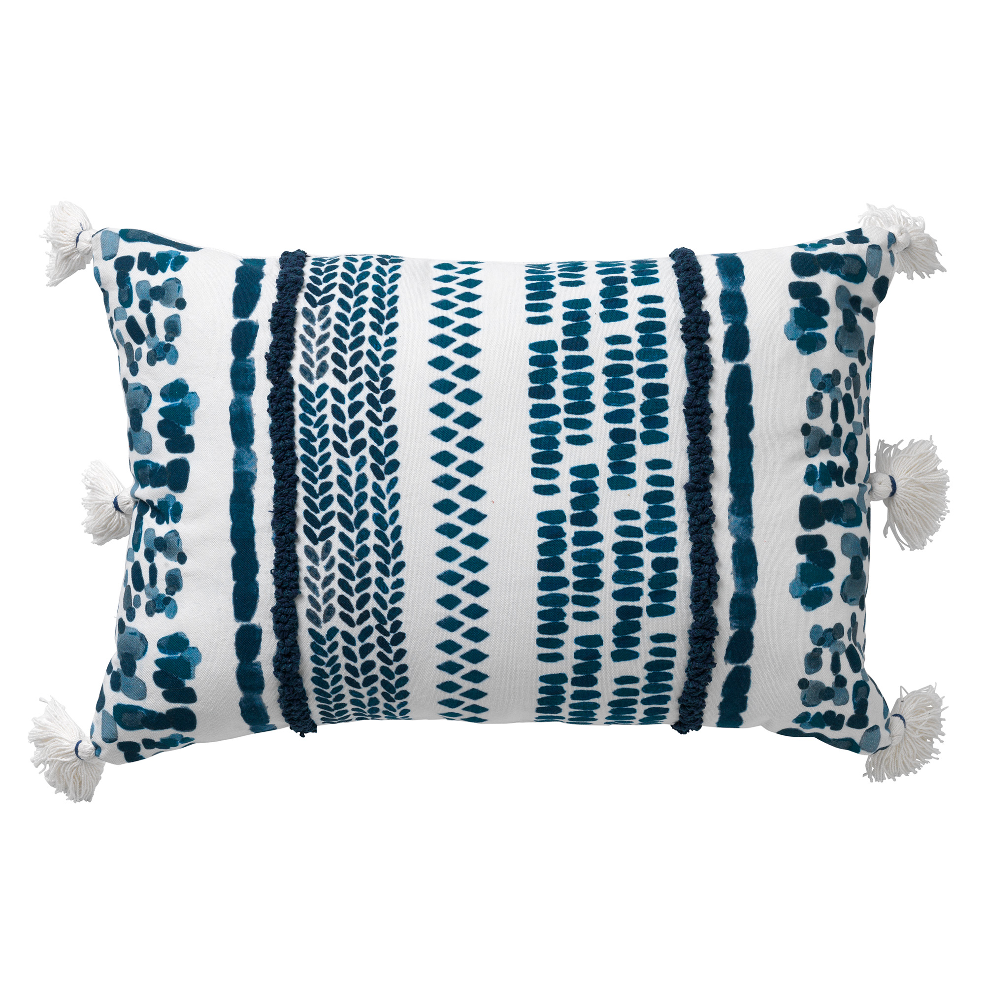 CUBAAN - Sierkussen van katoen 40x60 cm Provincial Blue - blauw