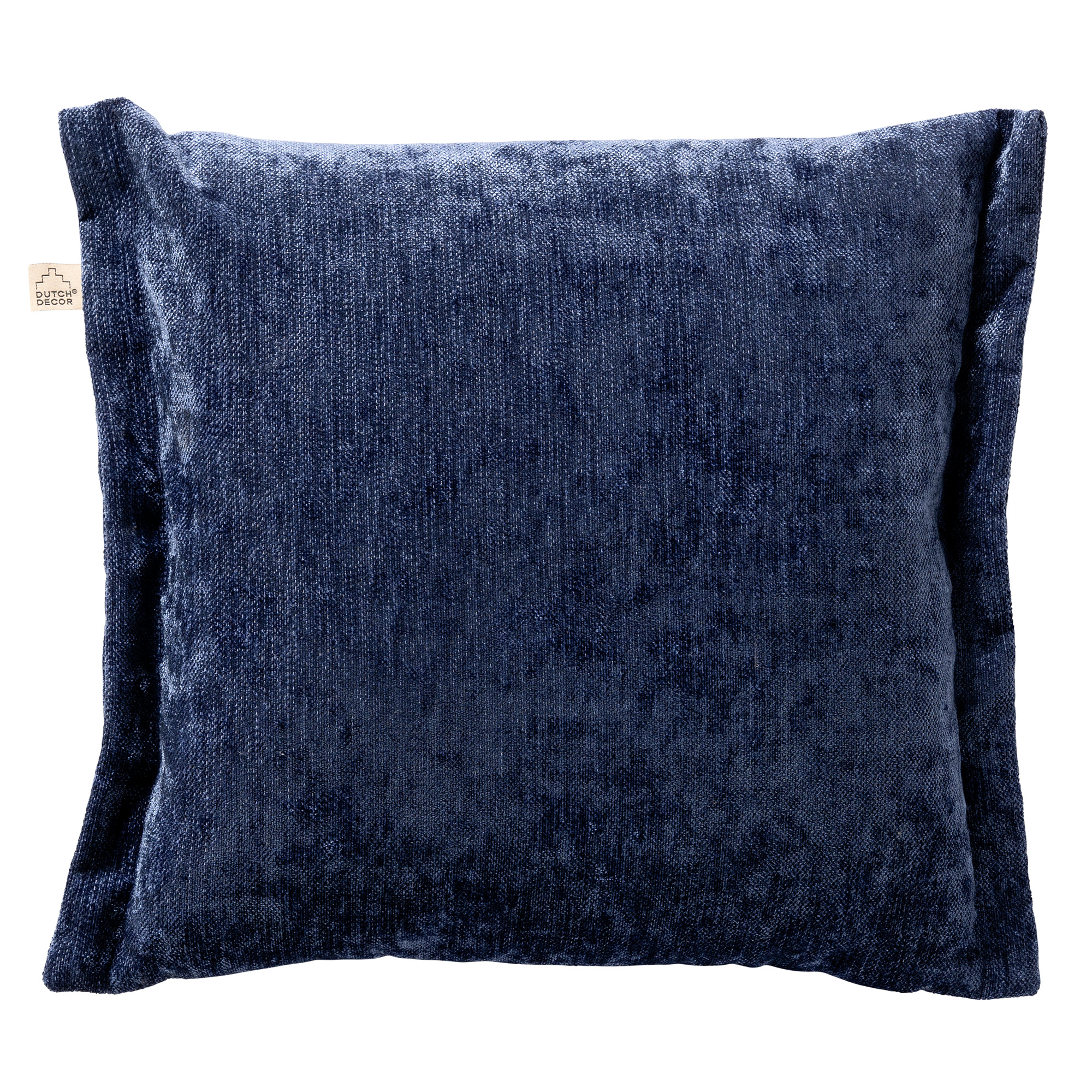 LEWIS - Sierkussen 45x45 cm - fluweel - met sierrand - Insignia Blue - donkerblauw