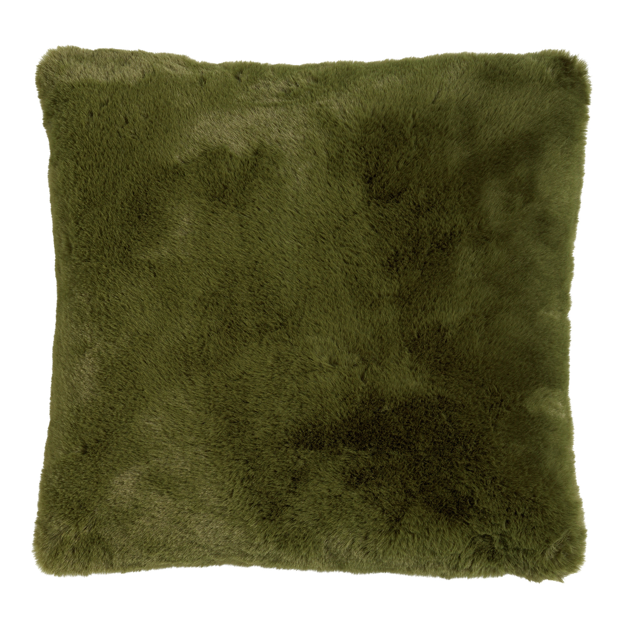 ZAYA - Sierkussen 45x45 cm - bontlook - effen kleur - Chive - groen