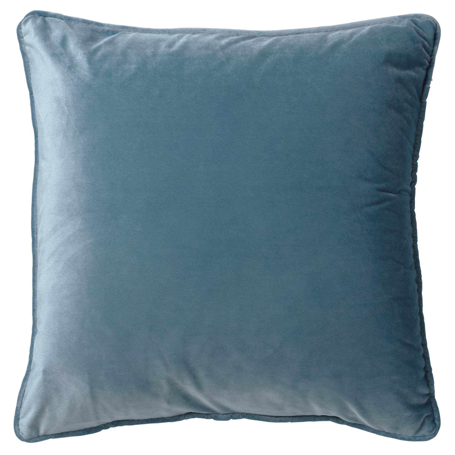 FINN - Sierkussen 60x60 cm - velvet - effen kleur - Provincial Blue - lichtblauw