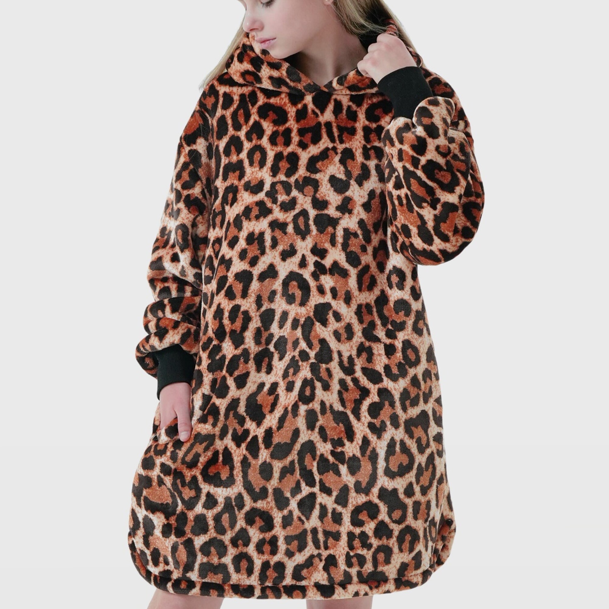 CHEETAH - hoodie 60x90 cm - tienermeisjes - dierenprint - Tobacco Brown - bruin CHEETAH - hoodie 60x90 cm - tienermeisjes - dierenprint - Tobacco Brown - bruin