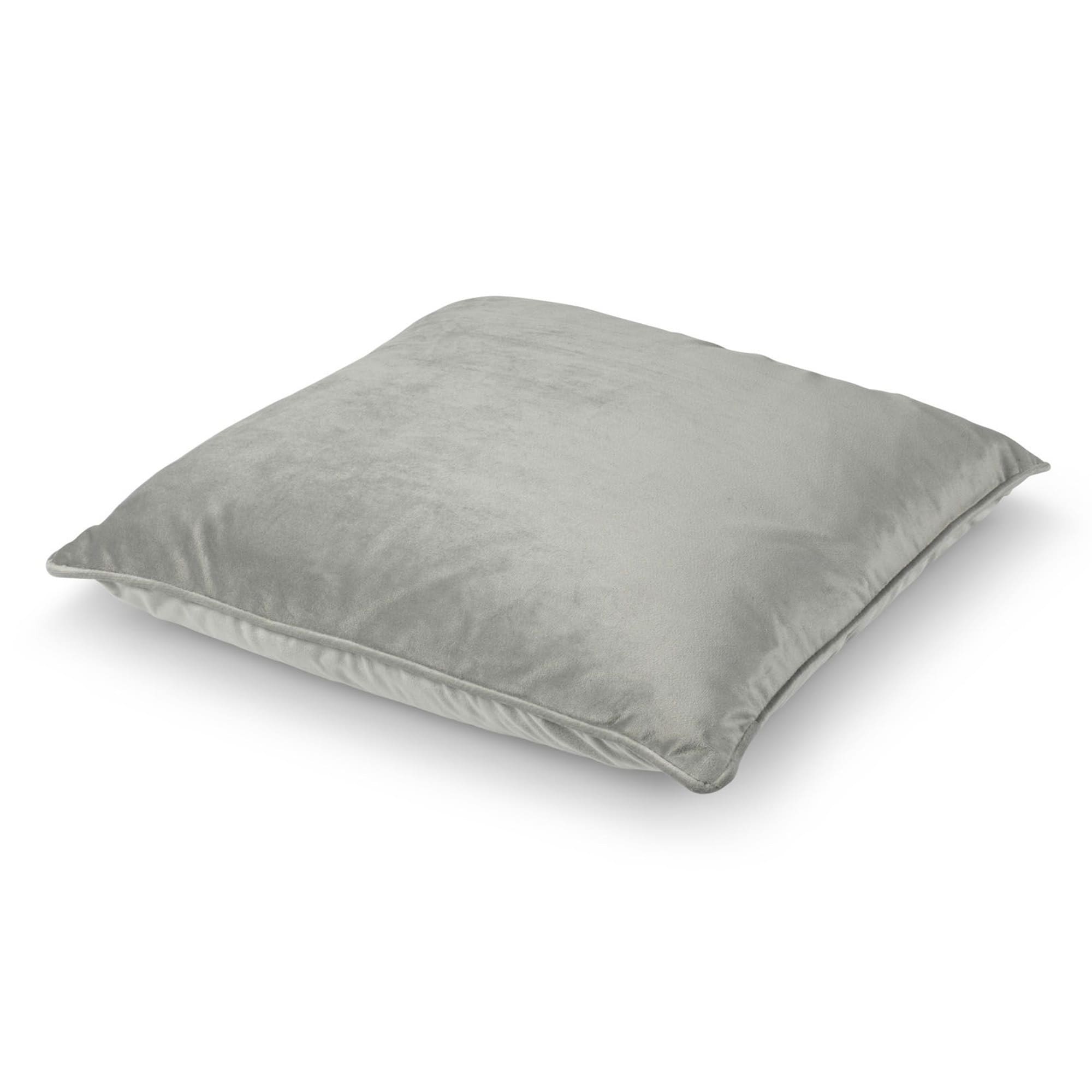 FINN - Sierkussen 45x45 cm - velvet - effen kleur - Micro Chip - lichtgrijs
