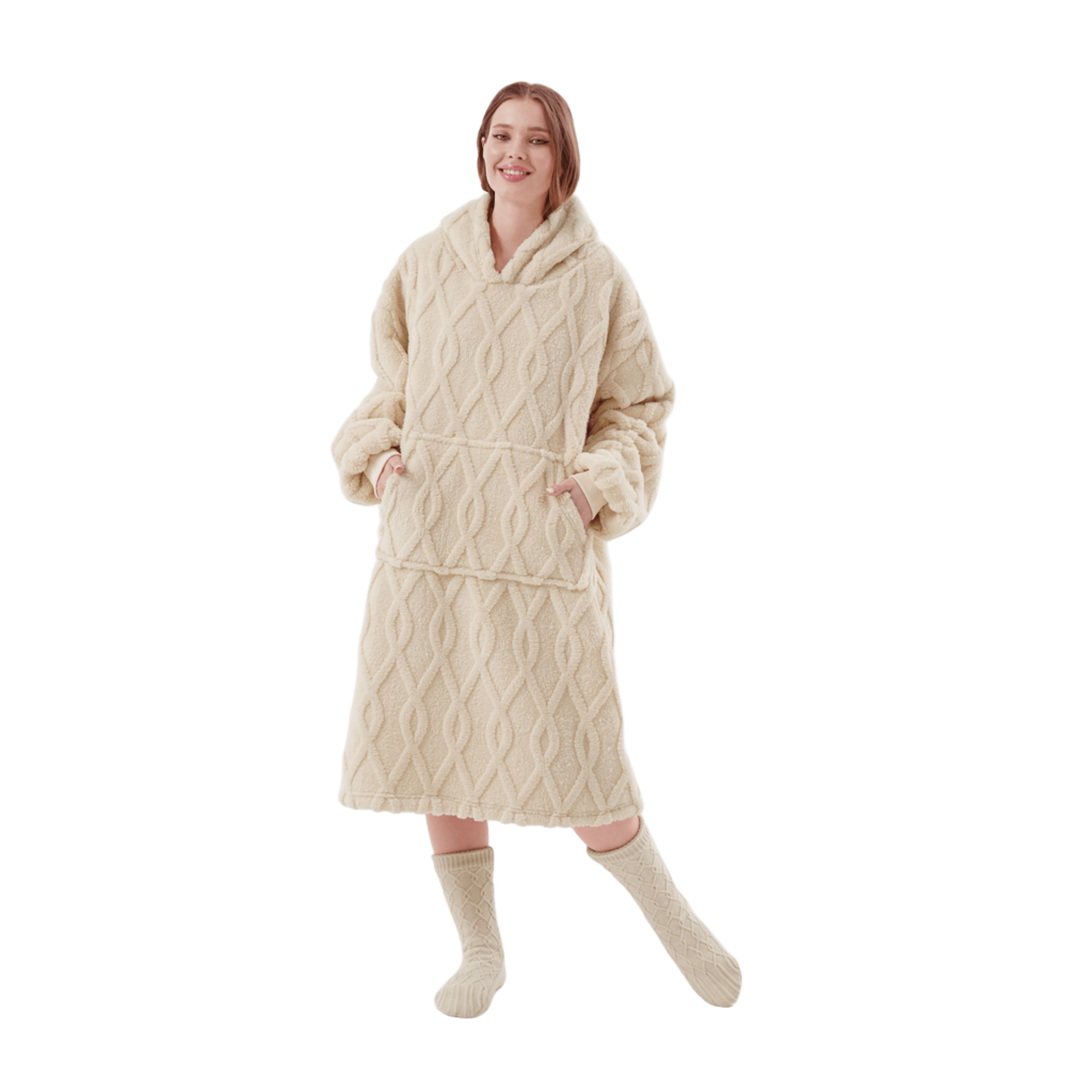 ROSETTA - hoodie 70x110 cm - volwassenen - Bone White - wit