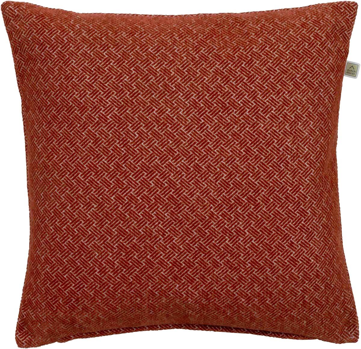KATAN - Kussenhoes 45x45 cm - chili - rood - visgraat patroon