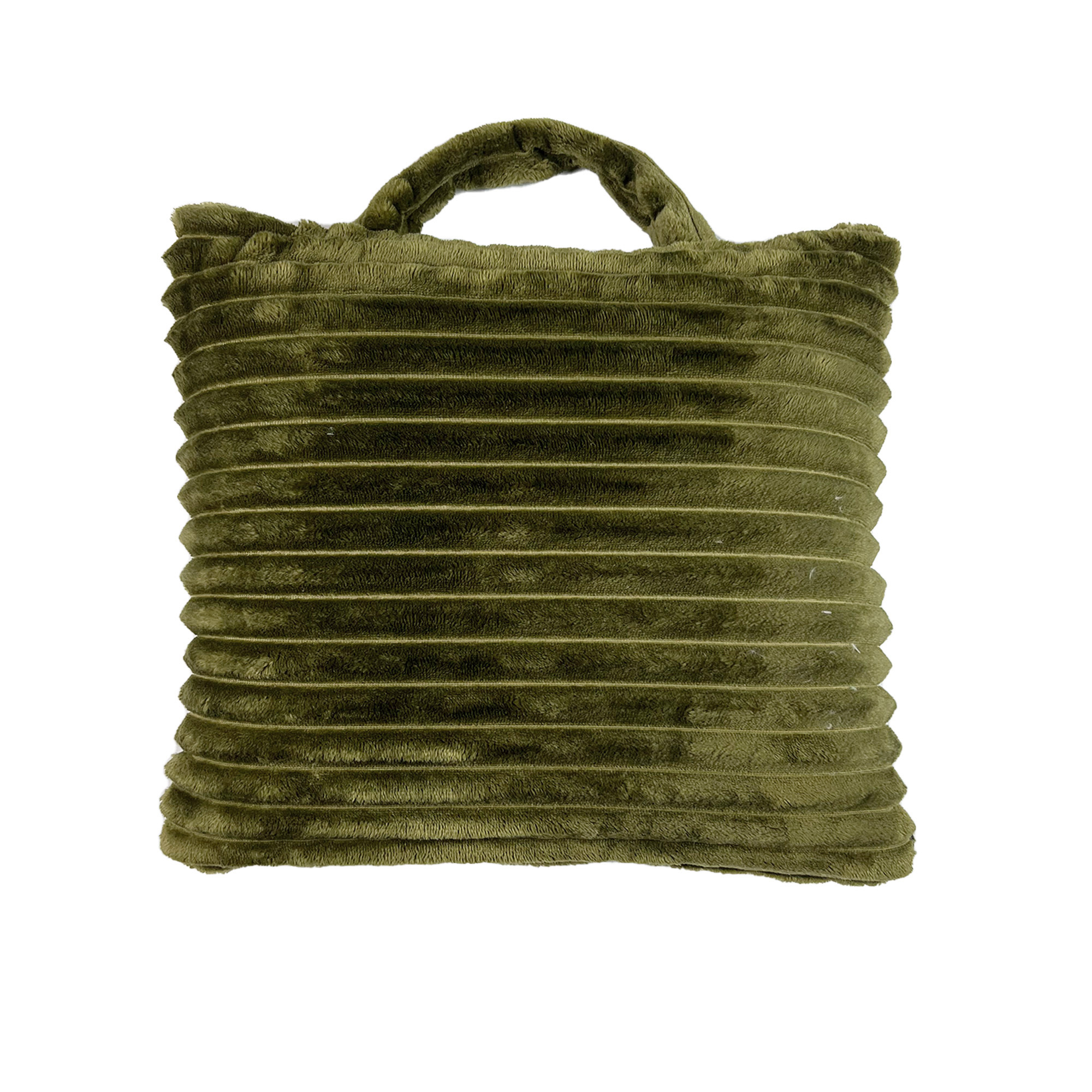 TERESA - Plaid to Go - Deken & Kussentje in één - 130x150 cm - Military Olive - ideaal voor onderweg - opvouwbaar tot handig tasje