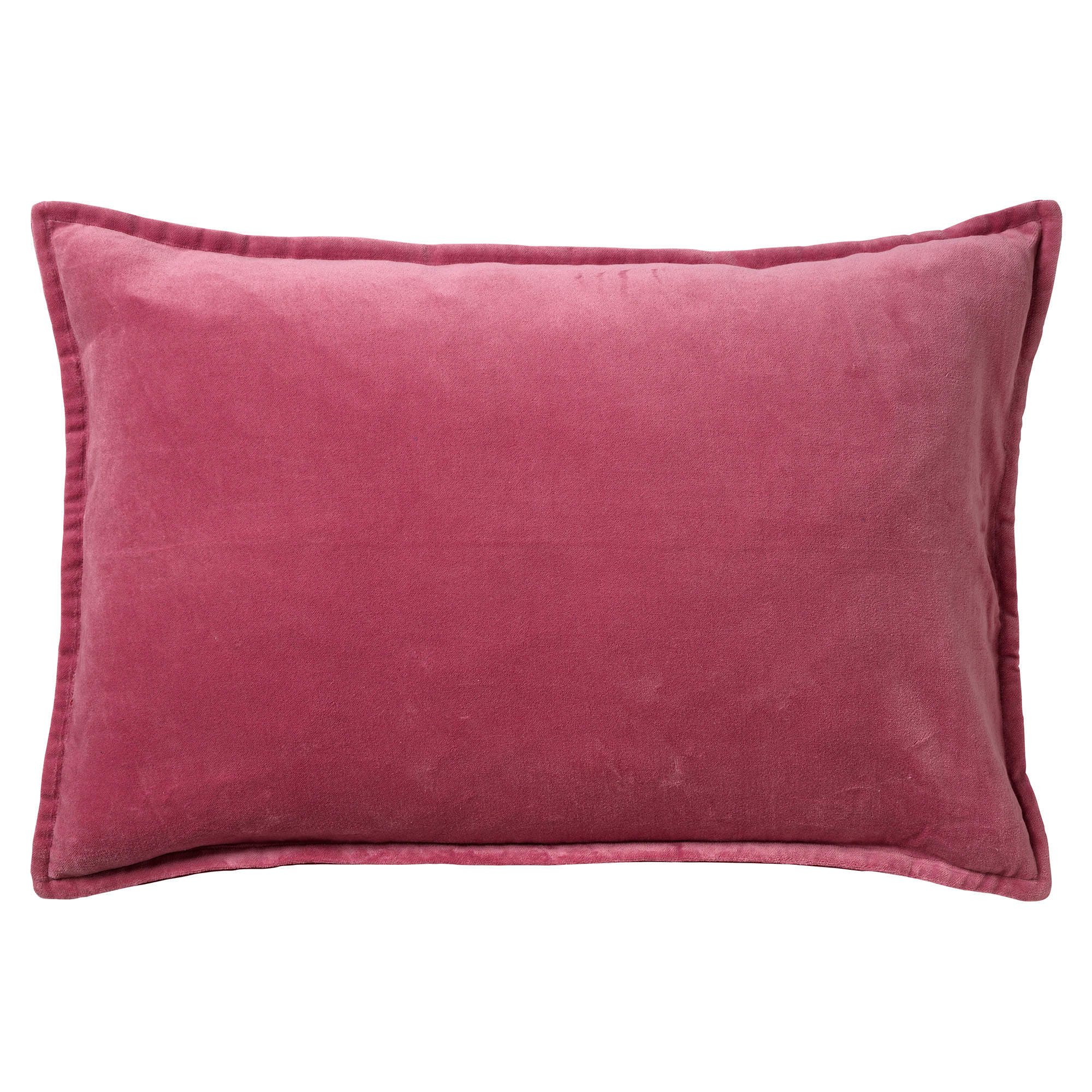 FAY - Kussenhoes 40x60 cm - velvet met 2 kleuren - Red Plum + Muted Clay - roze