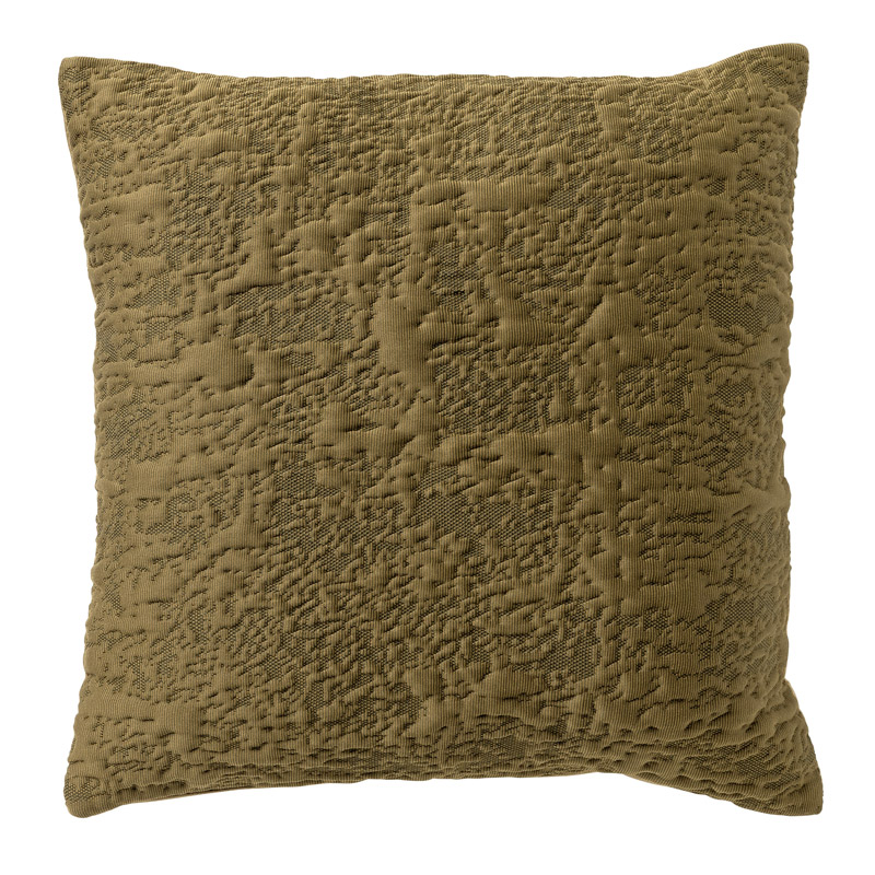 LYLA - Sierkussen 45x45 cm - 3D - effen print - Military Olive - groen