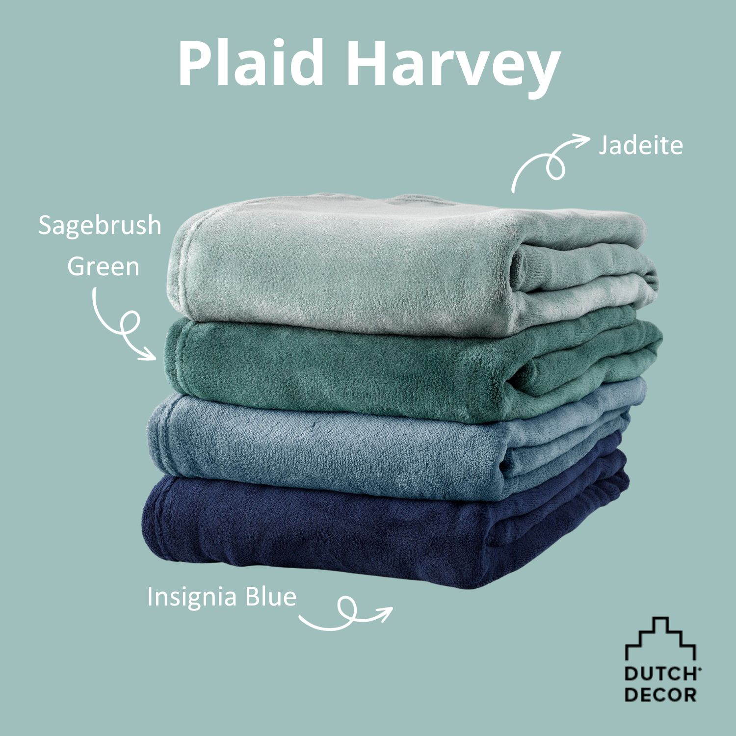 HARVEY - Plaid 150x200 cm - superzachte deken van fleece - Jadeite - groen