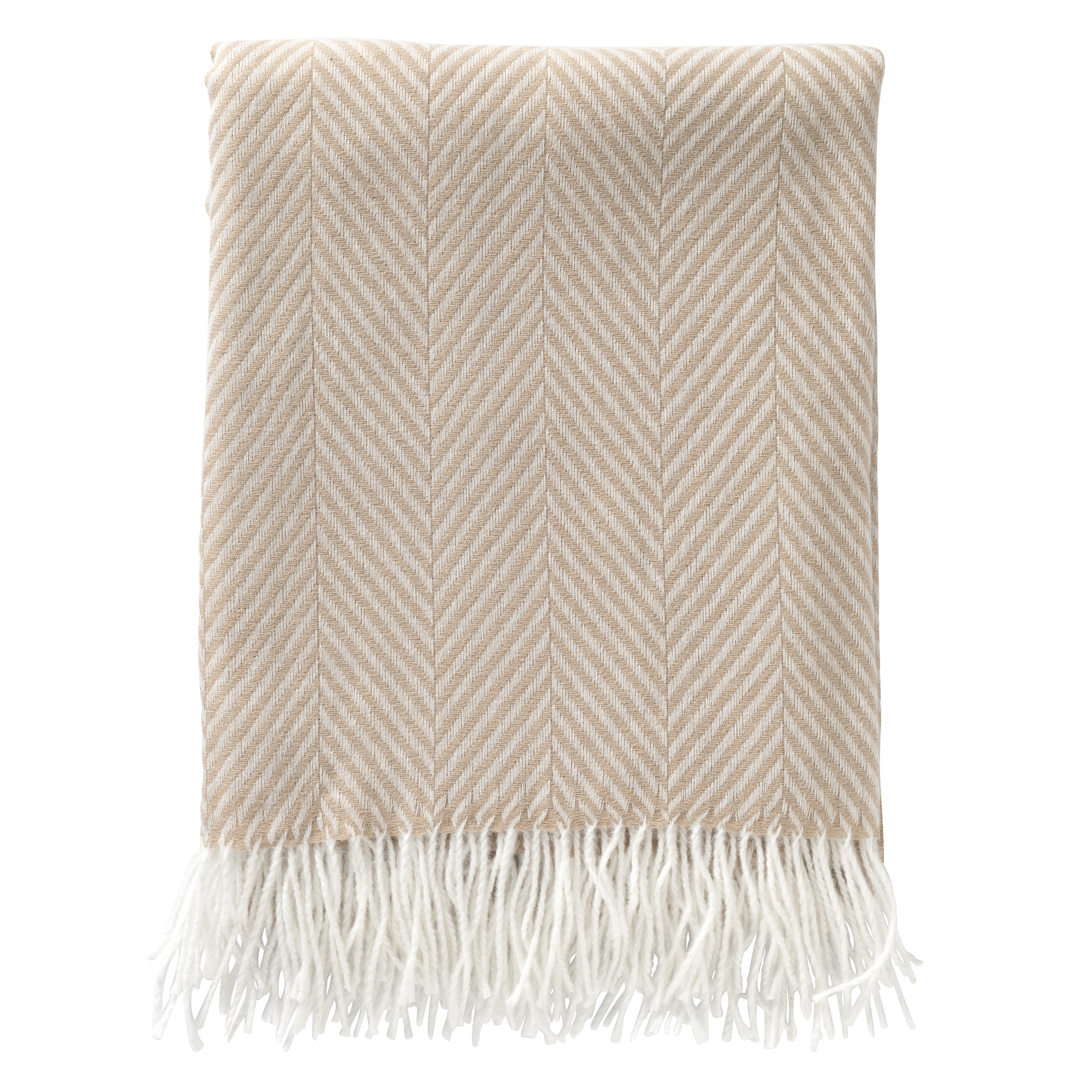 JOSEFIEN - Plaid 140x180 cm - lichtgewicht - zigzag patroon - Pumice Stone - beige