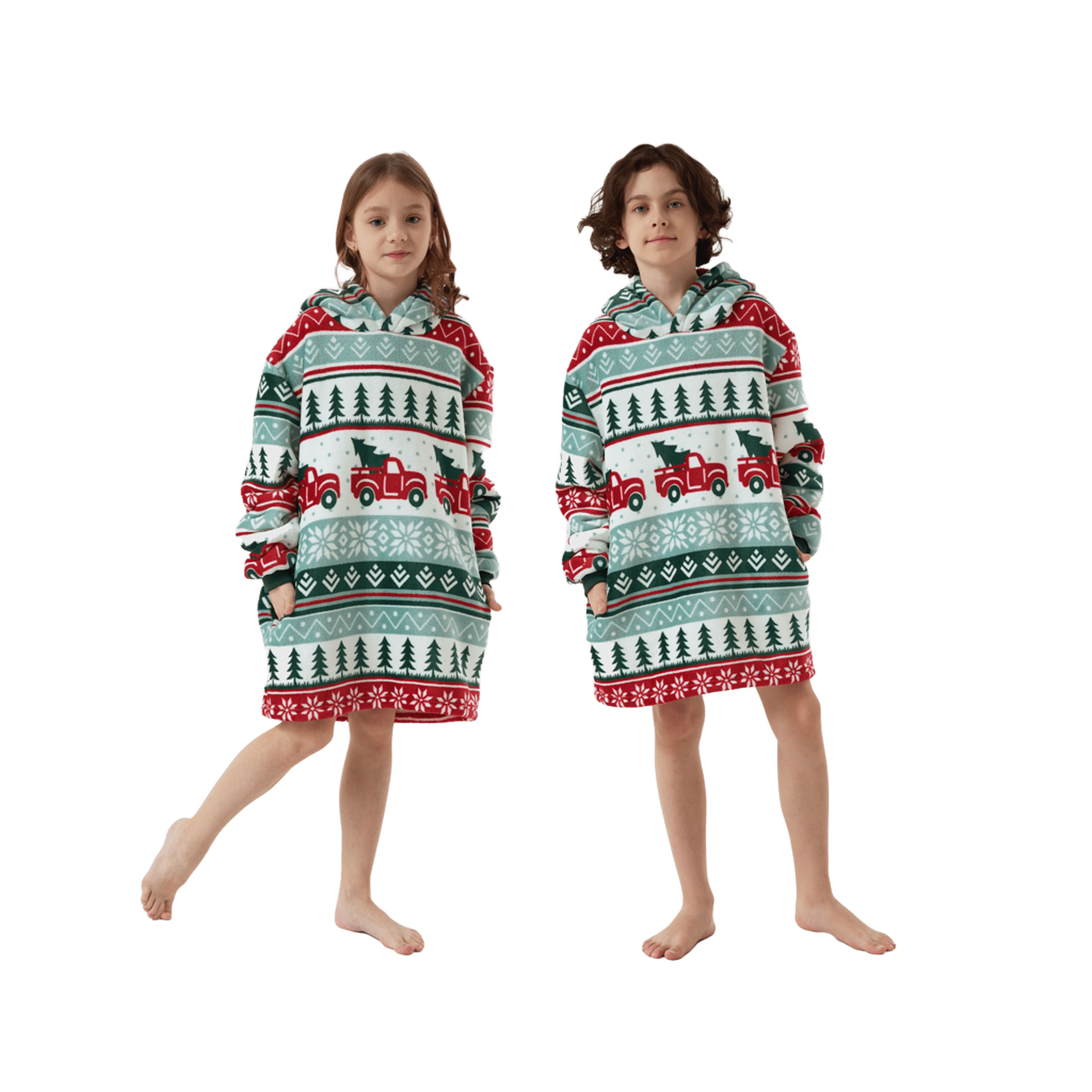 DRIVING HOME   hoodie 50x70 cm - kinderen - kerst - multicolour