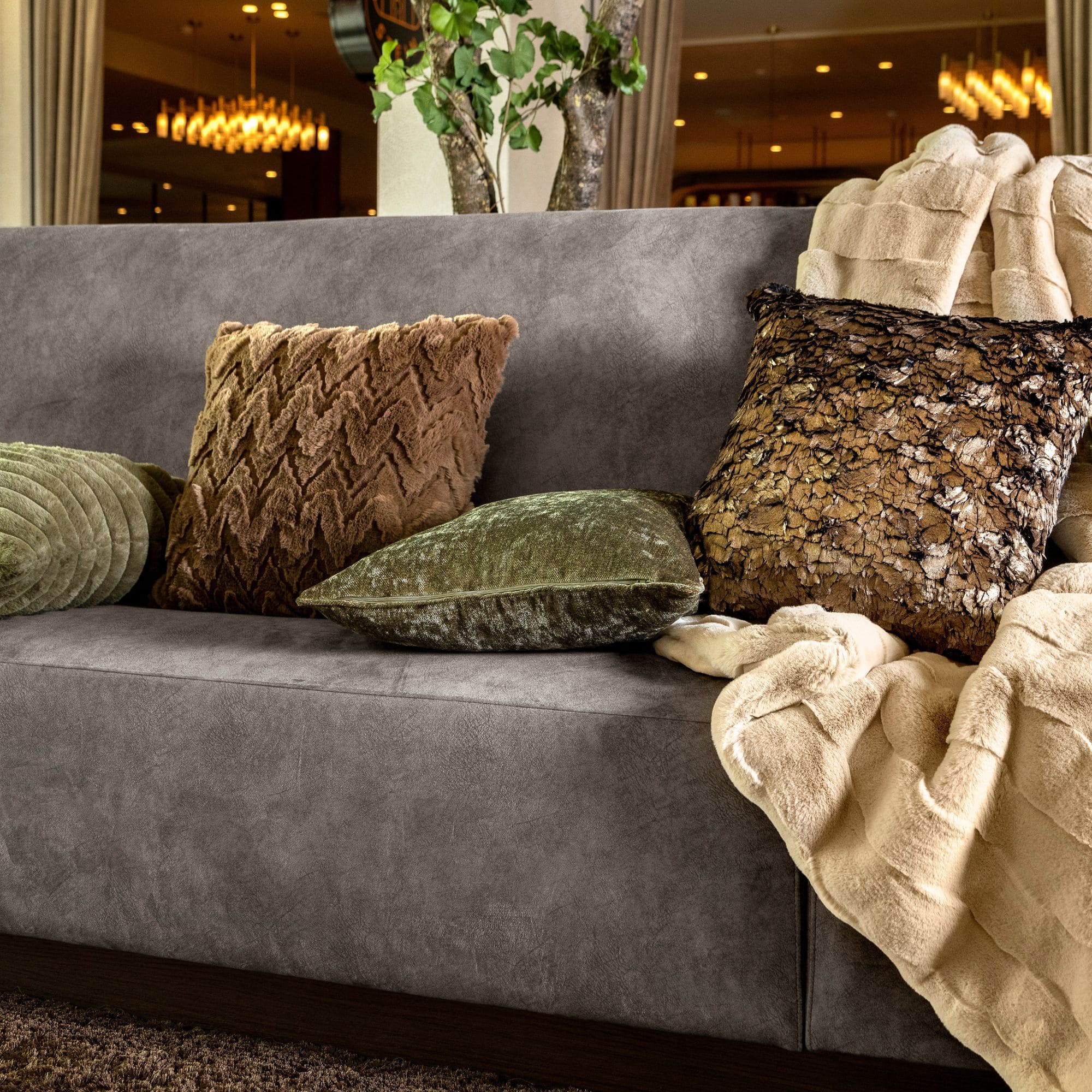 FERRON - plaid 140x180 cm - imitatiebont - Irish Cream - beige