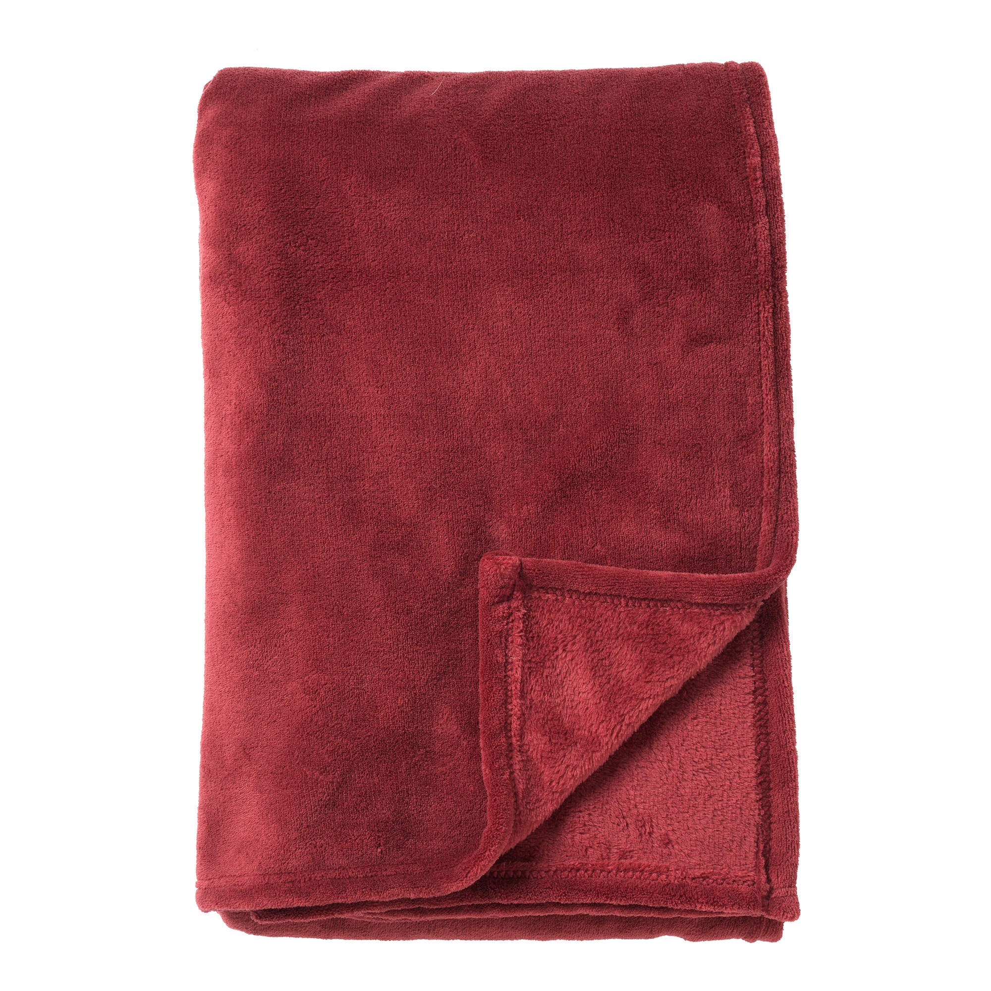 HARVEY - Plaid 150x200 cm - superzachte deken van fleece - Merlot - bordeaux rood