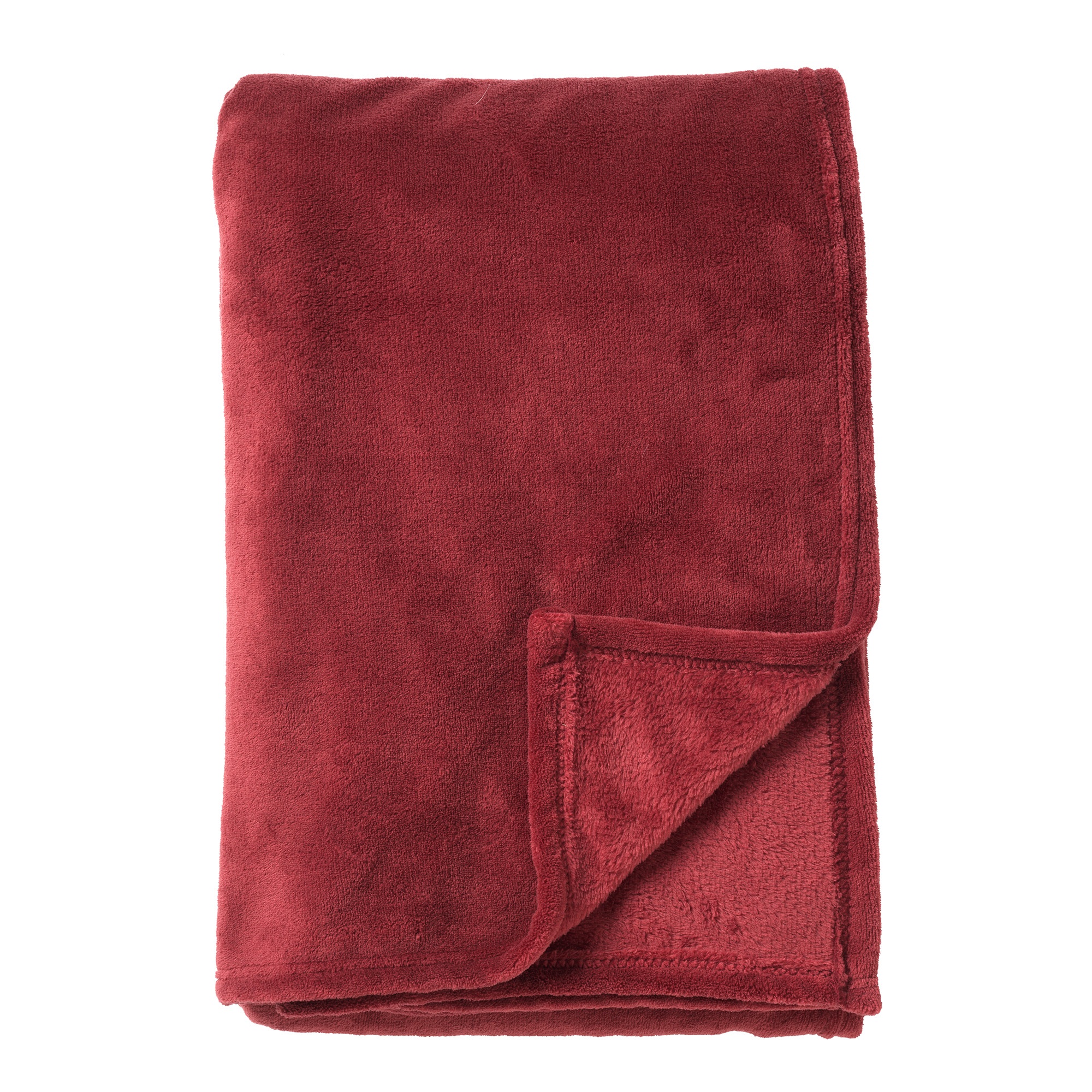 HARVEY - Plaid fleece 150x200 cm - Merlot - rood - superzacht HARVEY - Plaid fleece 150x200 cm - Merlot - rood - superzacht