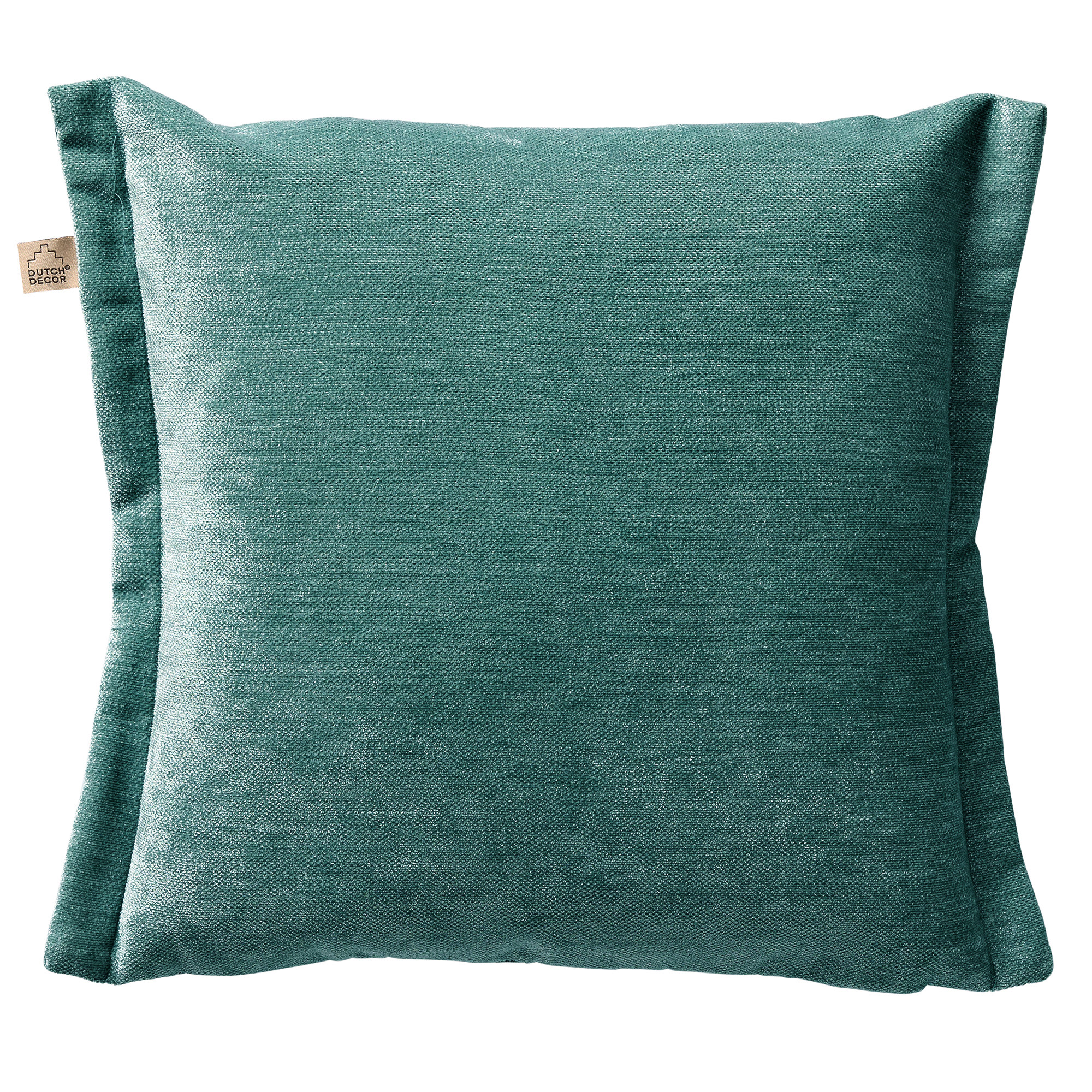 LEWIS - Sierkussen 45x45 cm - fluweel - met sierrand - Sagebrush Green - groen