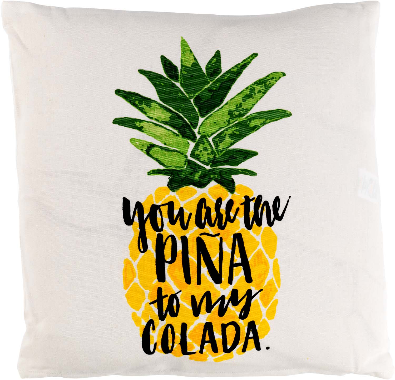 GIEKE - Kussenhoes ananas 45x45 cm - ivoor / wit - You are the pina to my colada